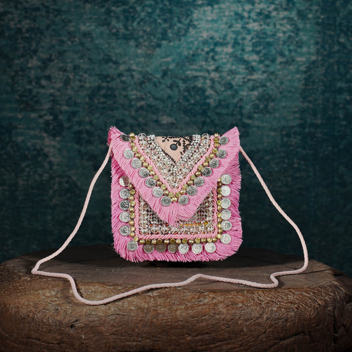 Pink Banjara Minion Clutch 002