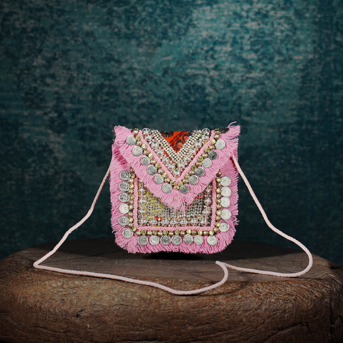 Pink Banjara Minion Clutch 003