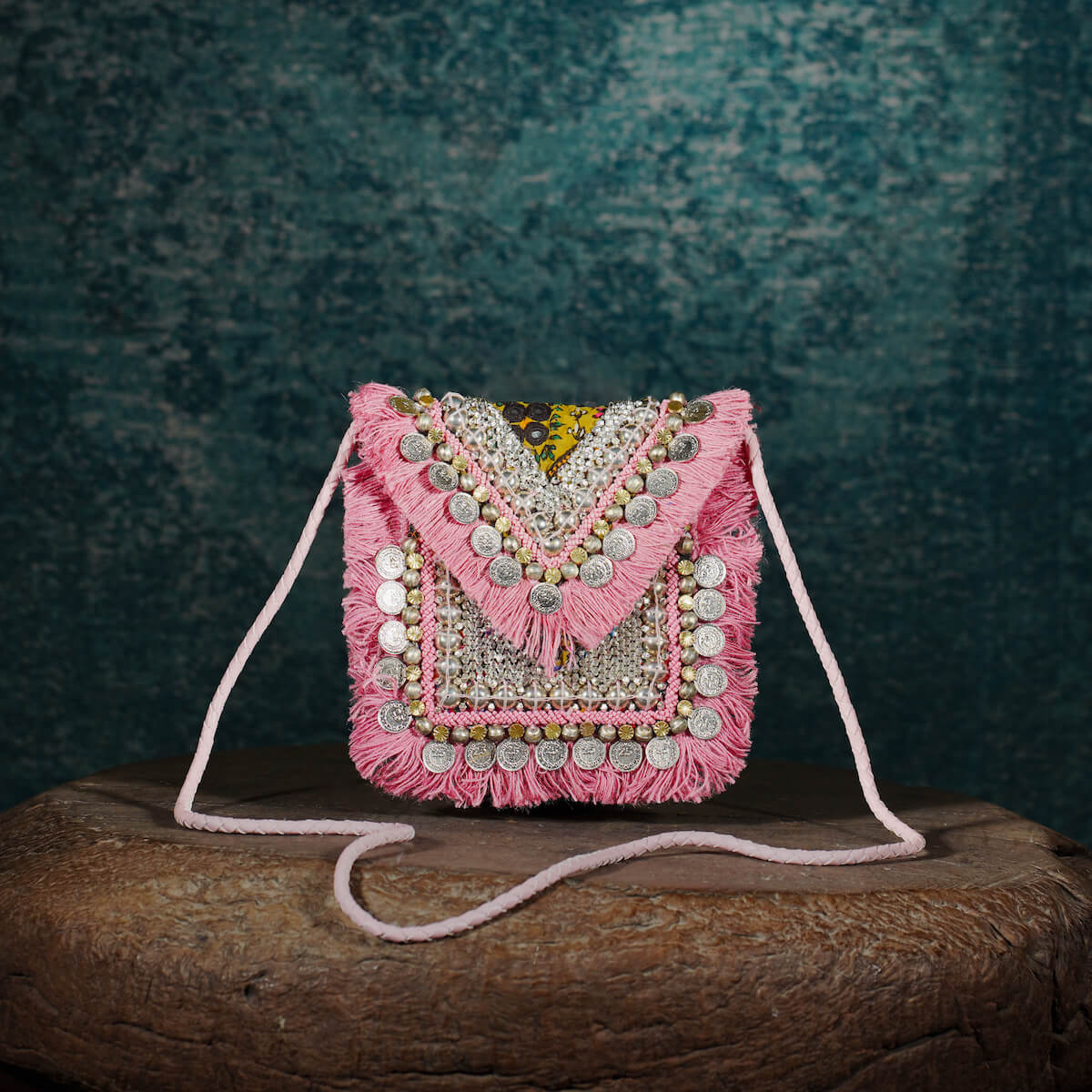 Pink Banjara Minion Clutch 004