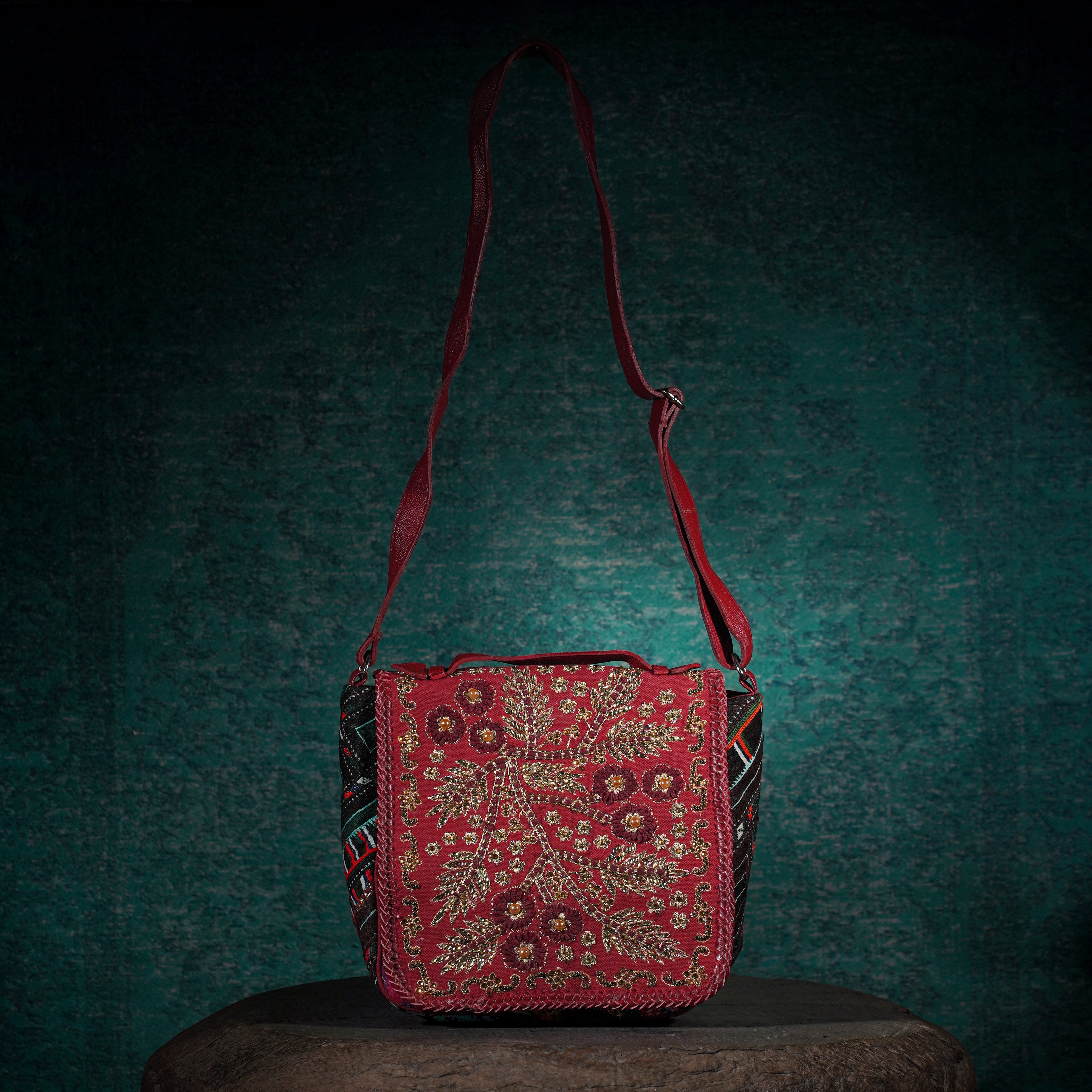 Burgundy Messenger Bag 001