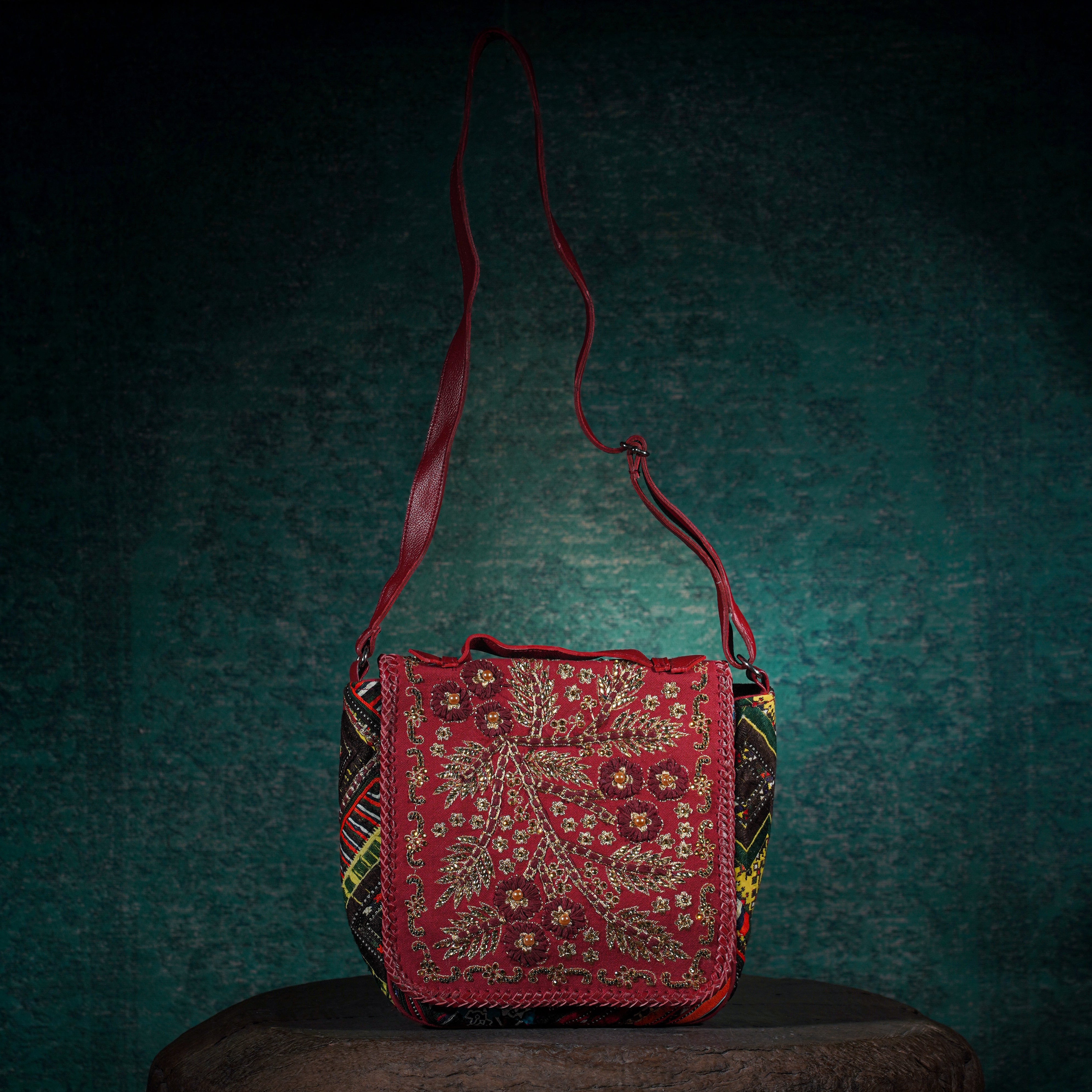 Burgundy Messenger Bag 005