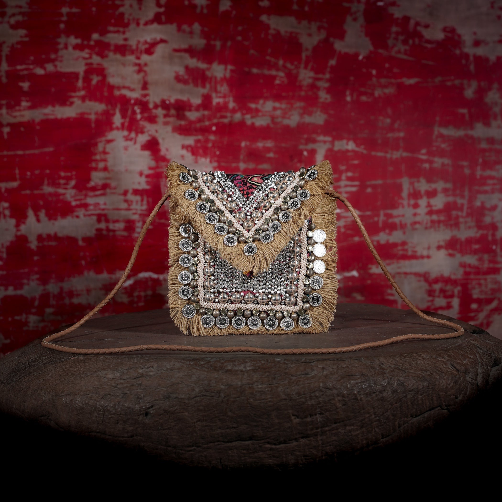 Beige Banjara Minion Clutch 011