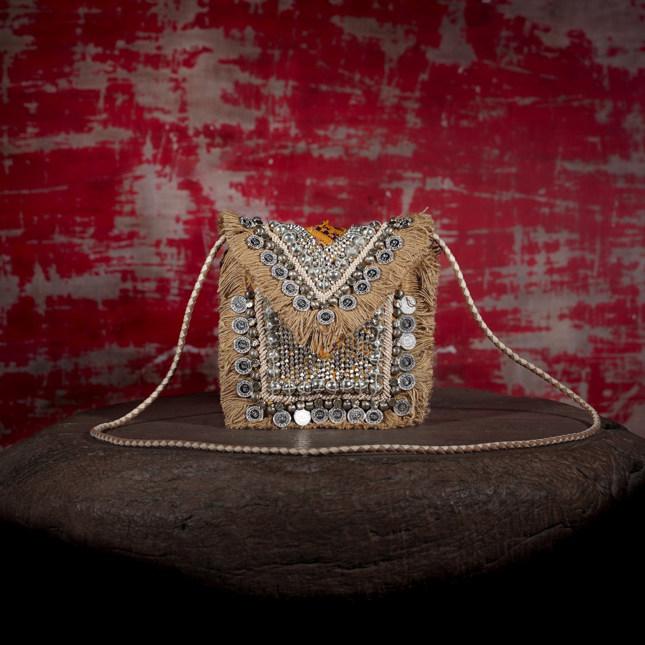 Beige Banjara Minion Clutch 014