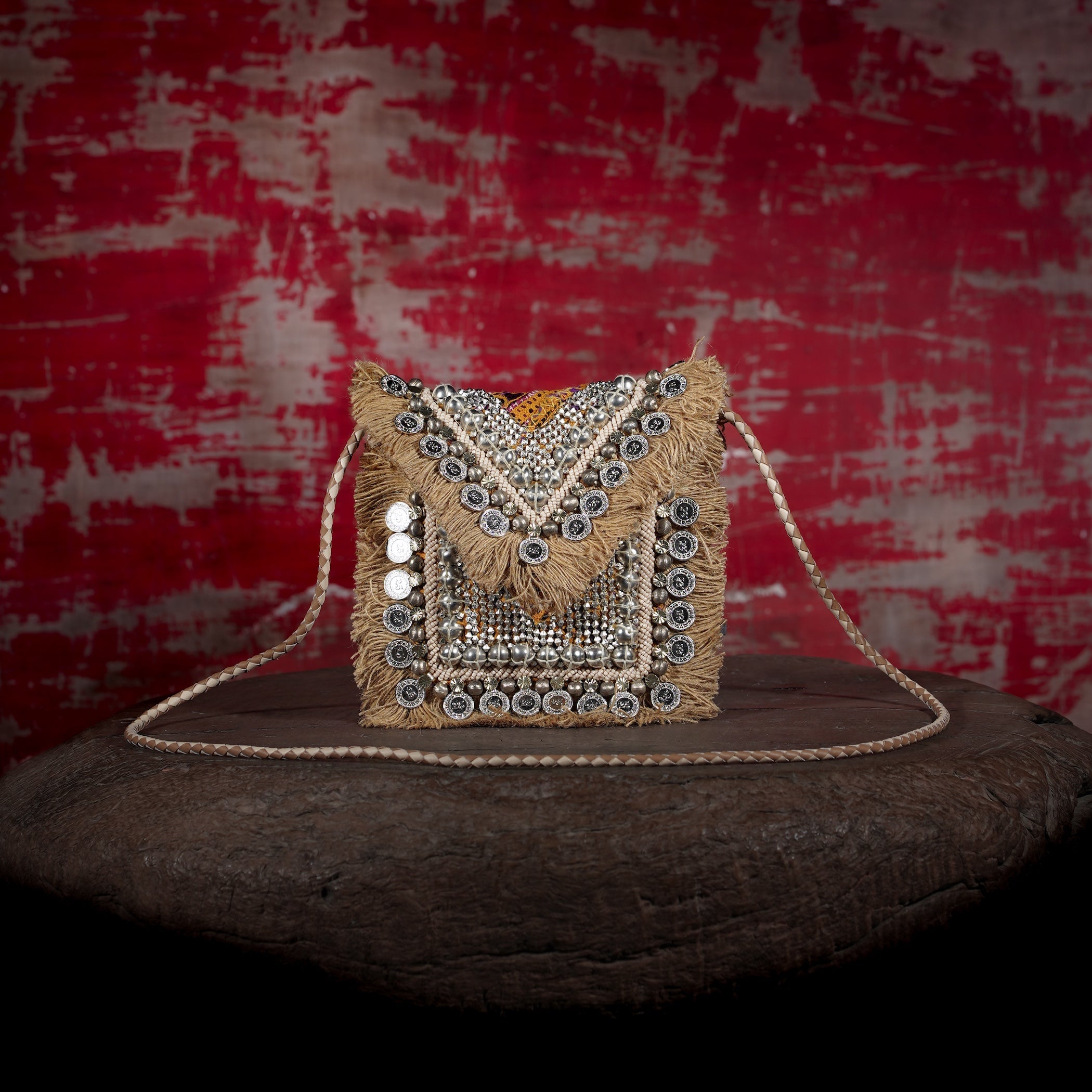 Beige Banjara Minion Clutch 020