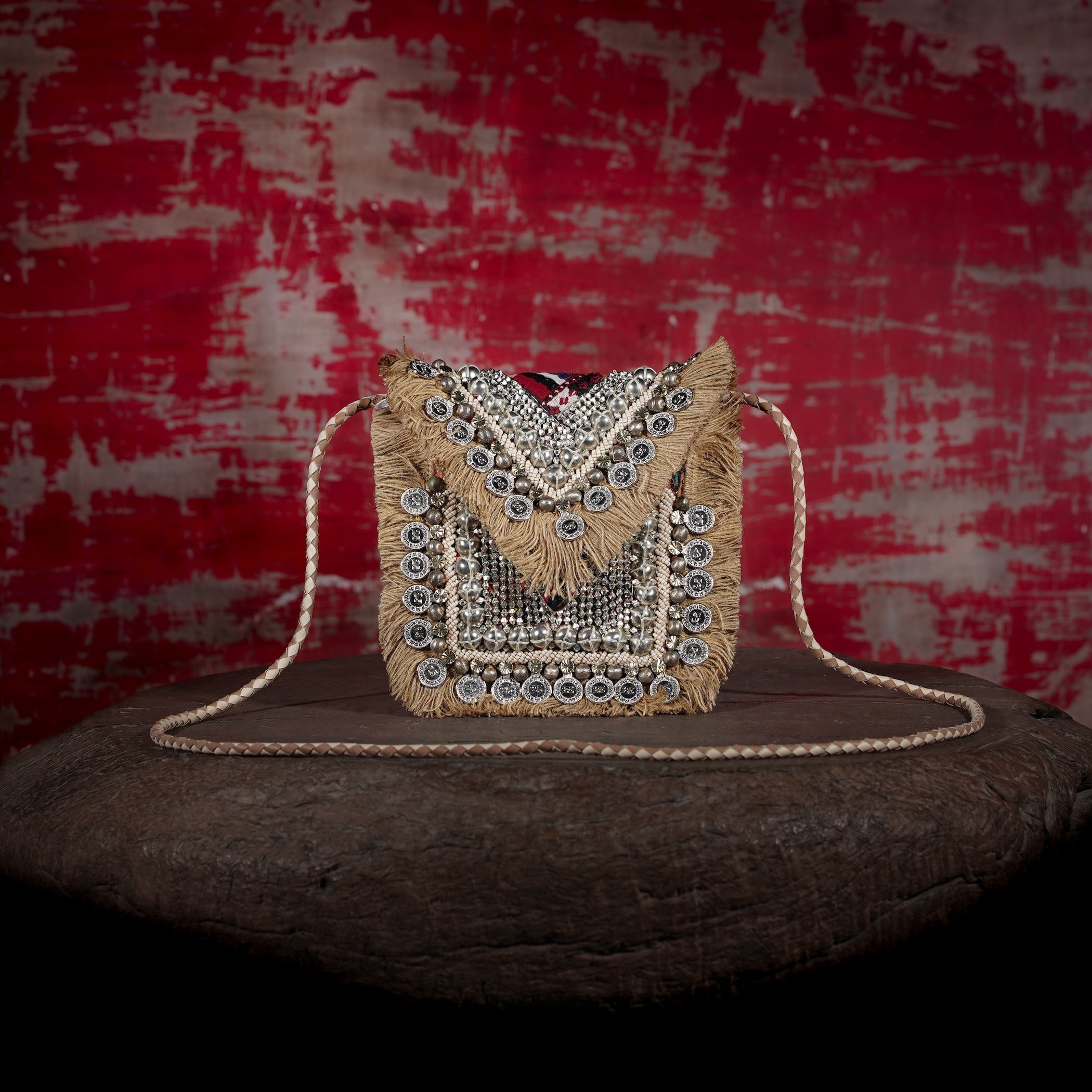 Beige Banjara Minion Clutch 021