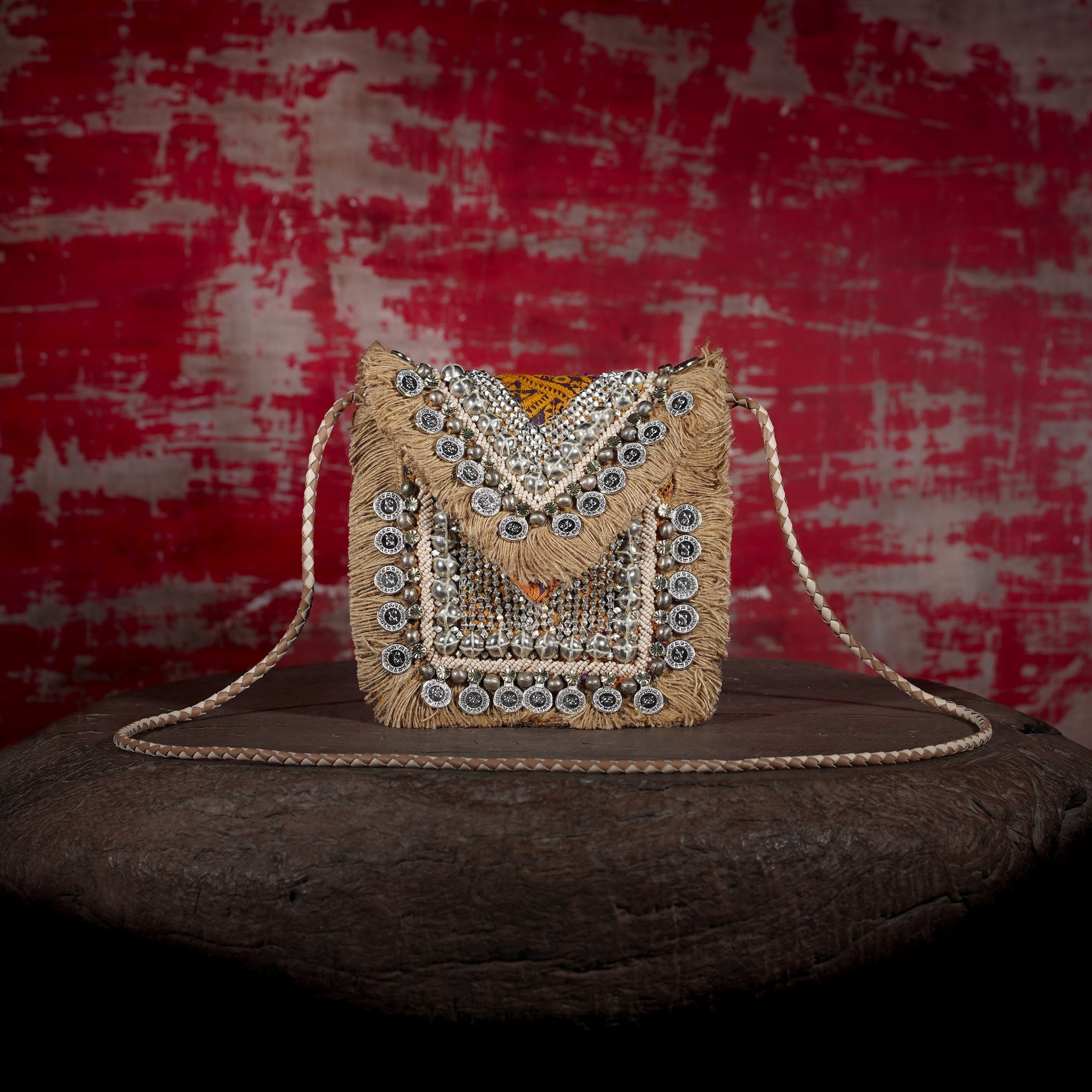 Beige Banjara Minion Clutch 023