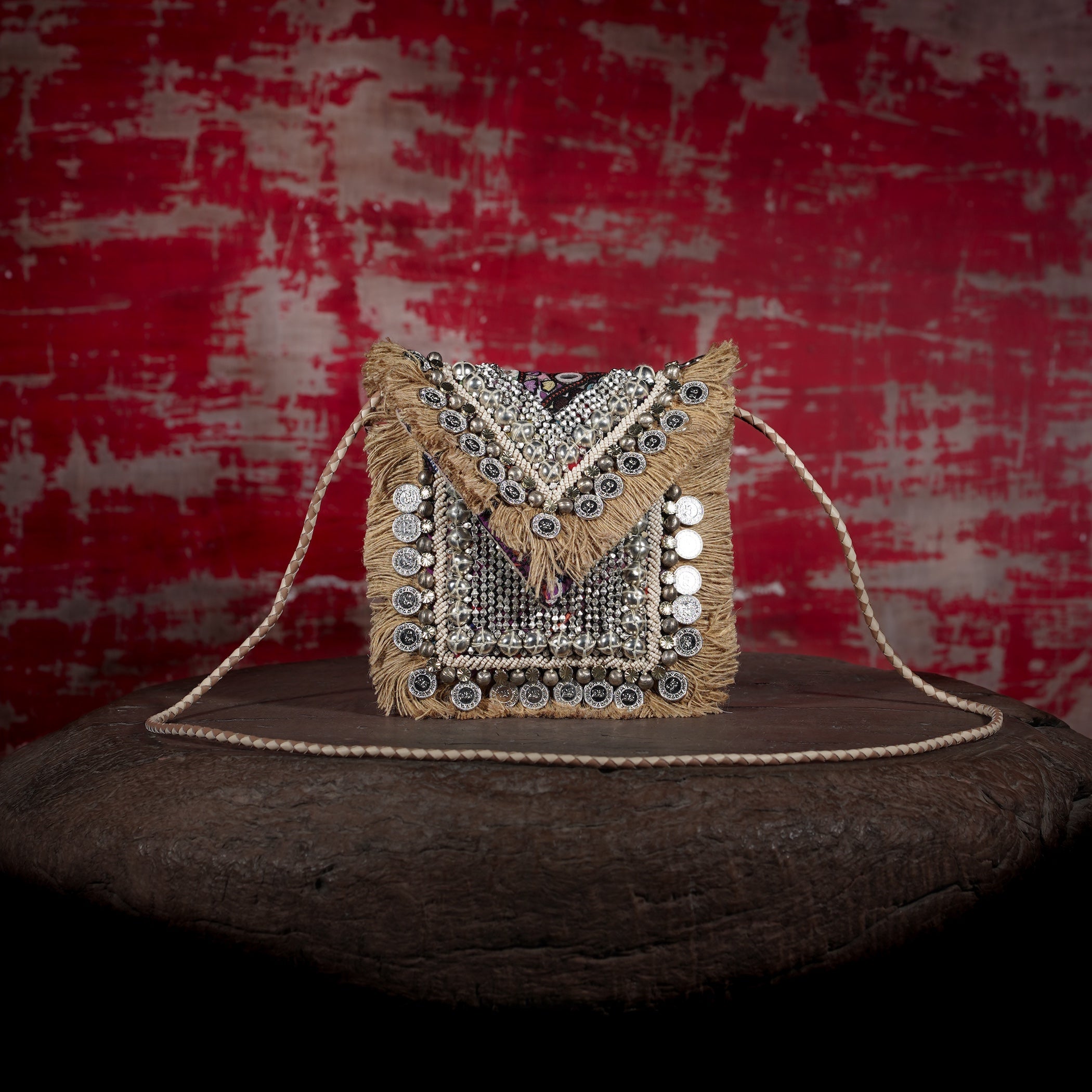 Beige Banjara Minion Clutch 024