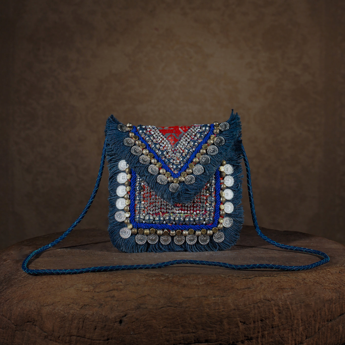 Blue Banjara Minion Clutch 003