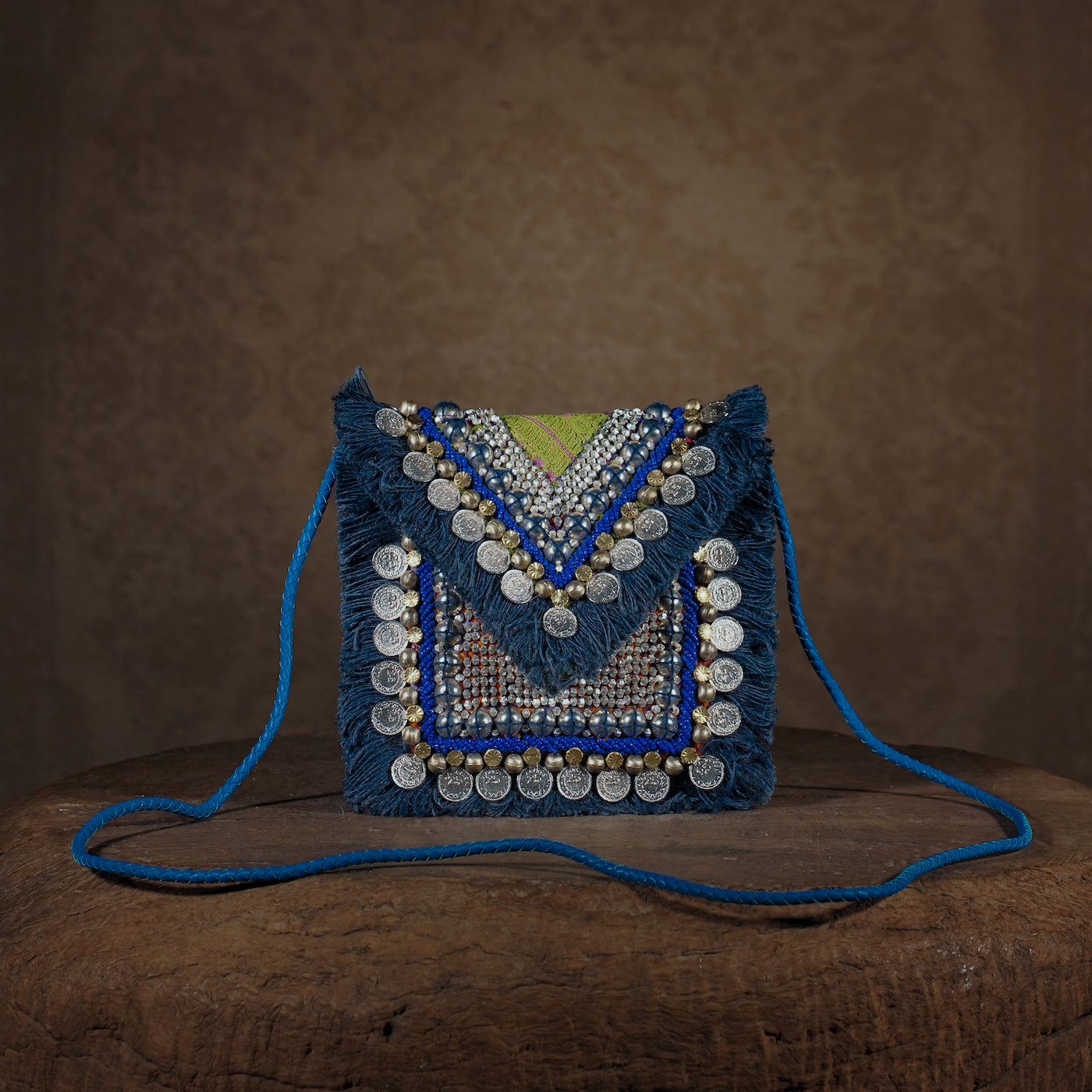 Blue Banjara Minion Clutch 005
