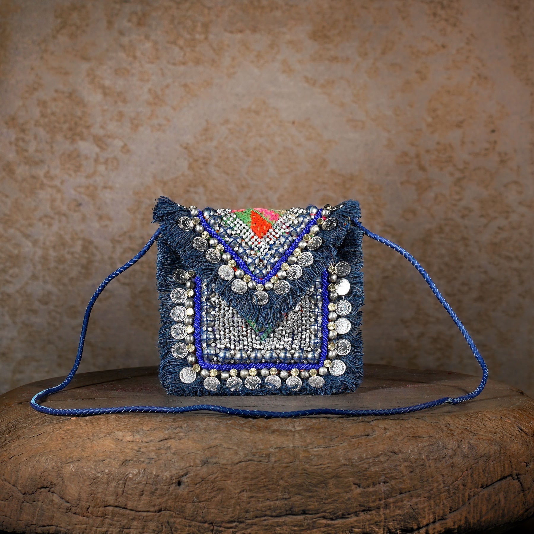 Blue Banjara Minion Clutch 006