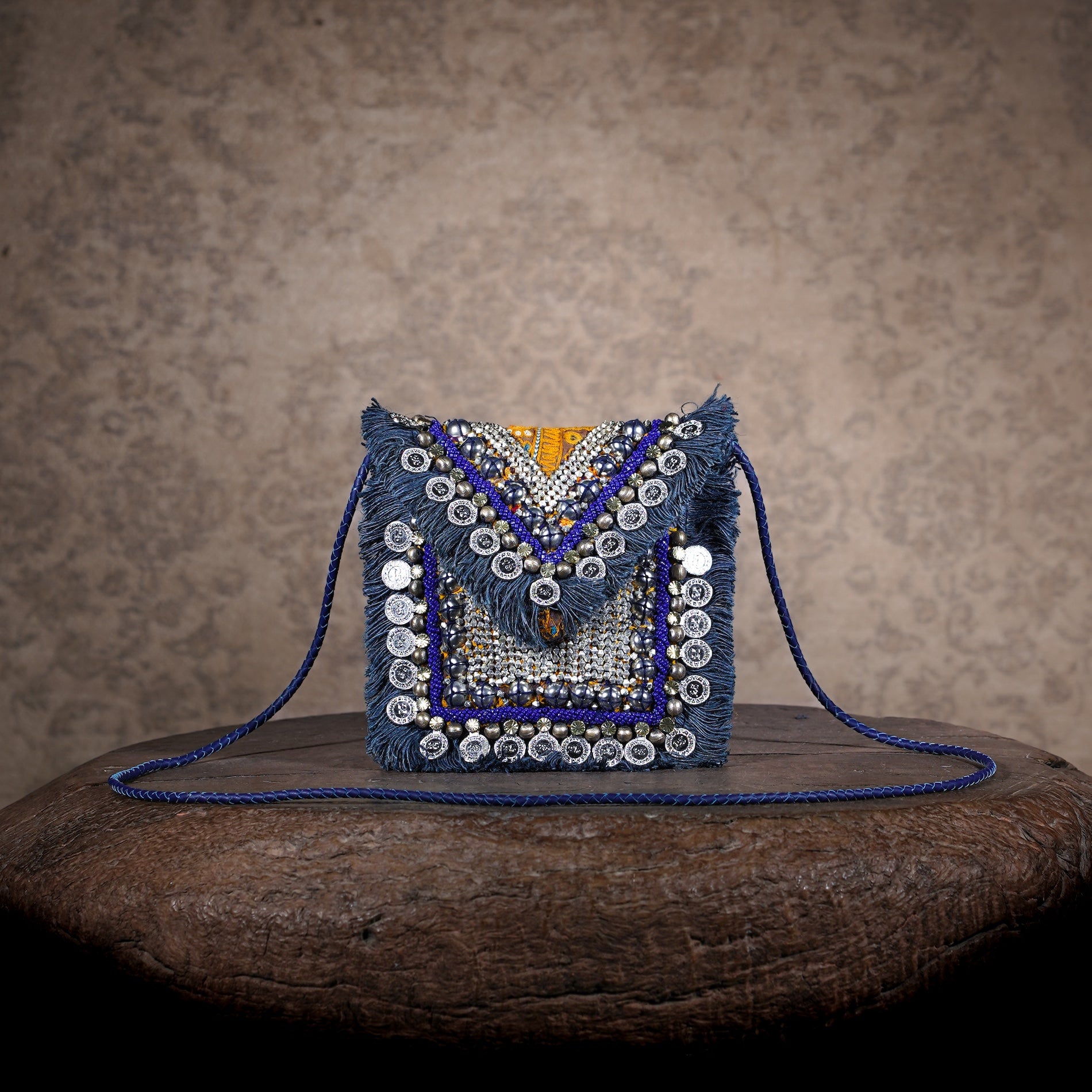 Blue Banjara Minion Clutch 016