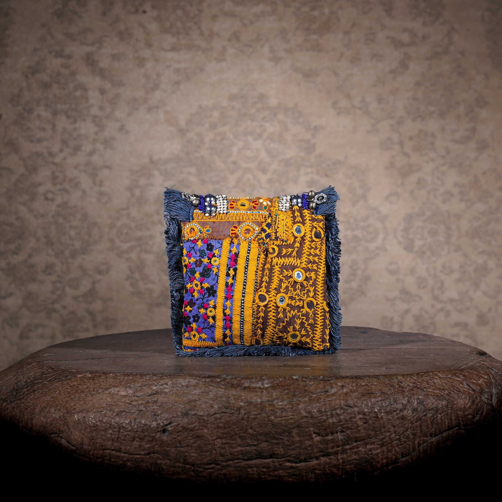 Blue Banjara Minion Clutch 016