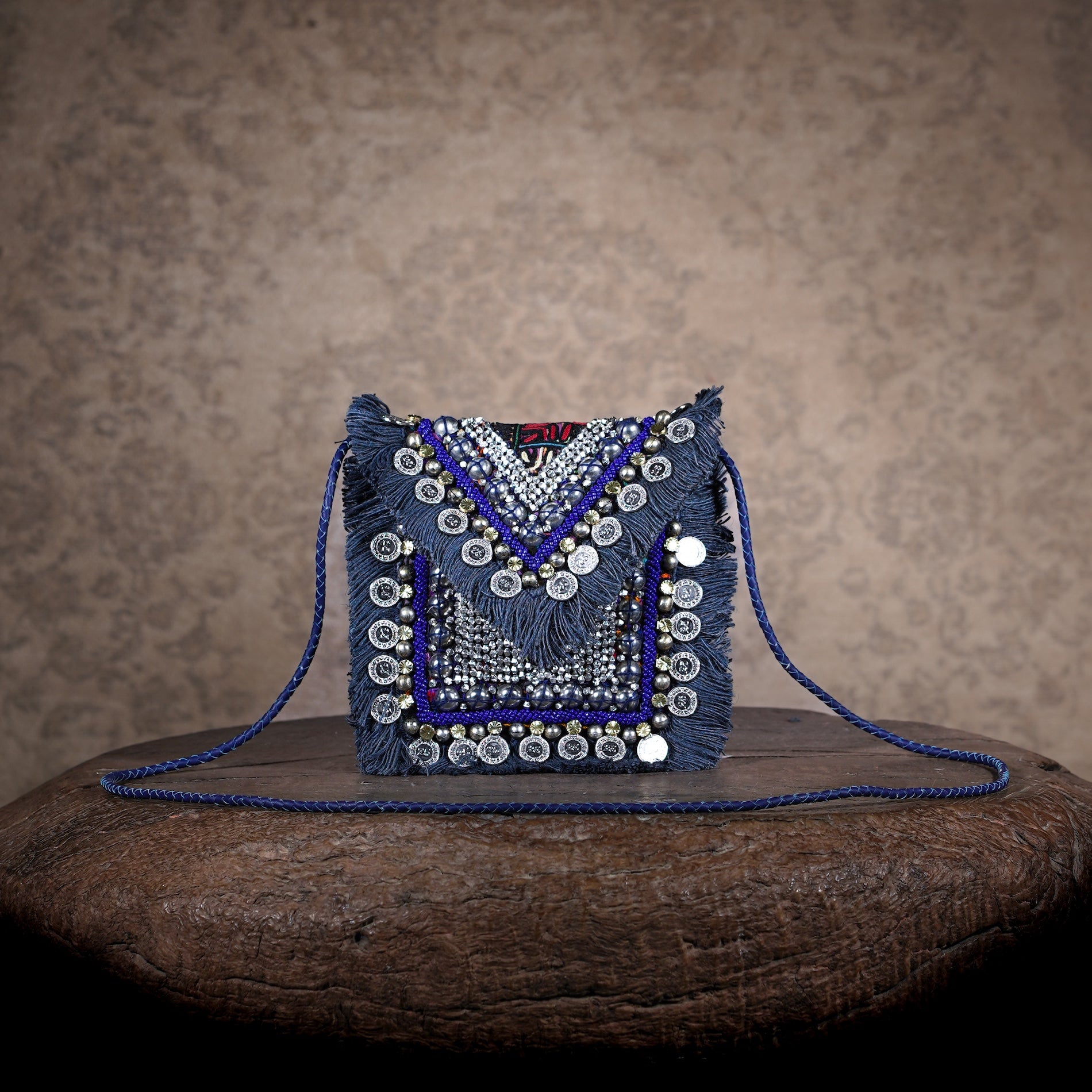 Blue Banjara Minion Clutch 019