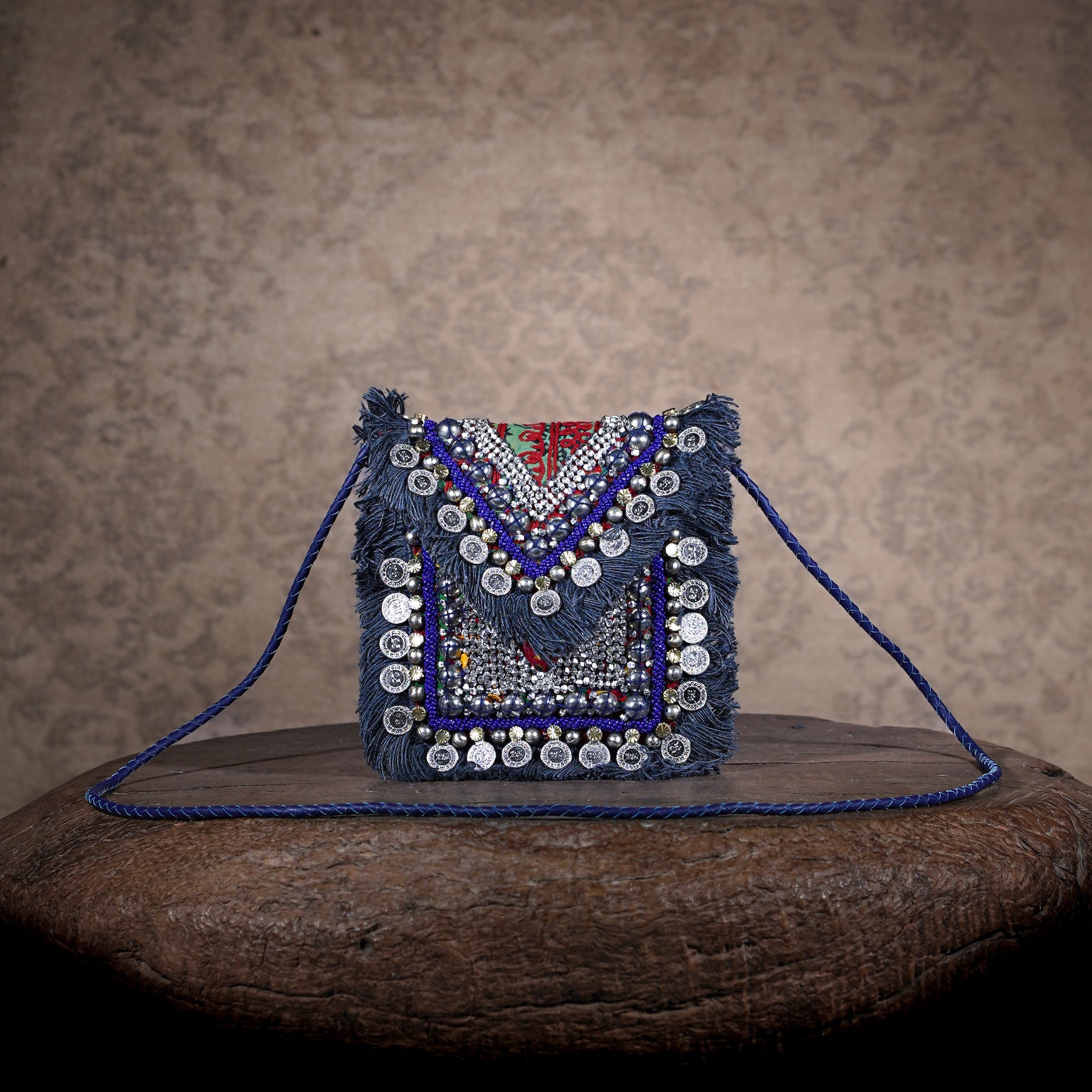 Blue Banjara Minion Clutch 021