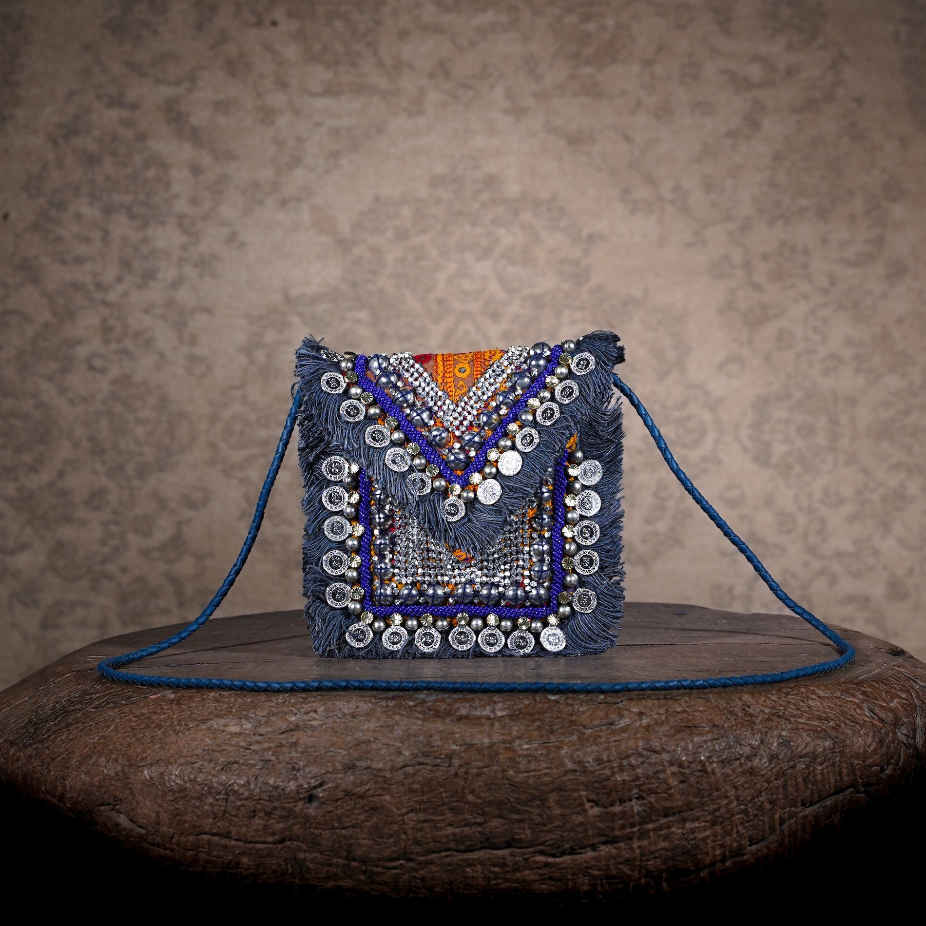 Blue Banjara Minion Clutch 023