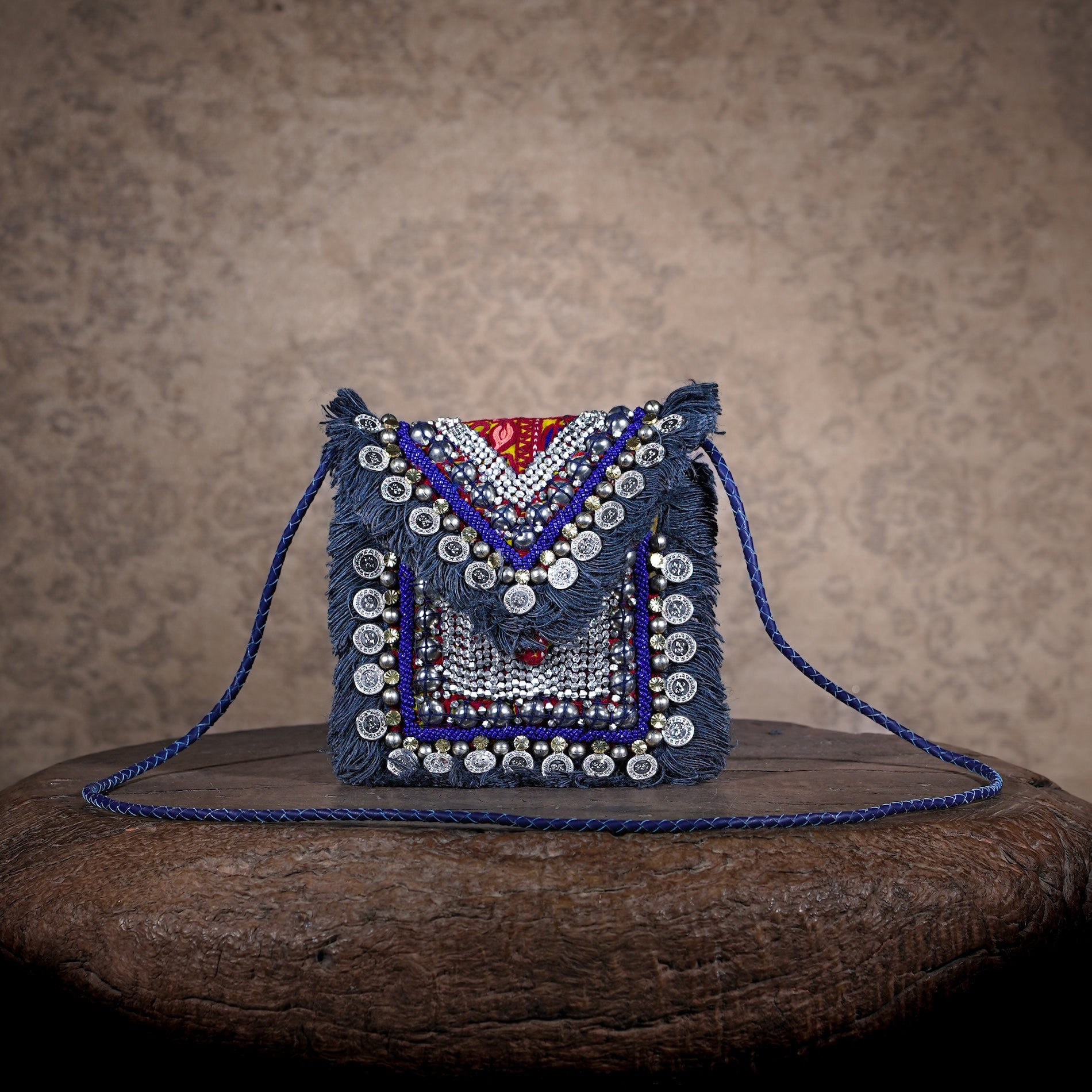 Blue Banjara Minion Clutch 027