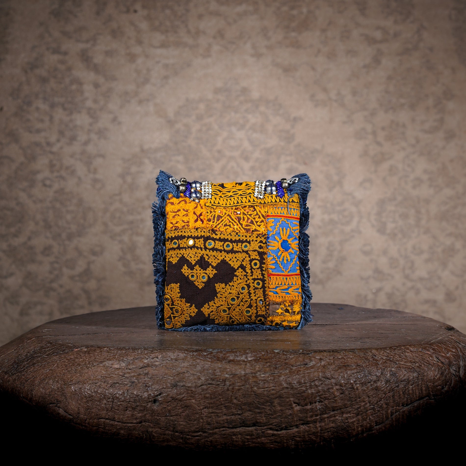 Blue Banjara Minion Clutch 028