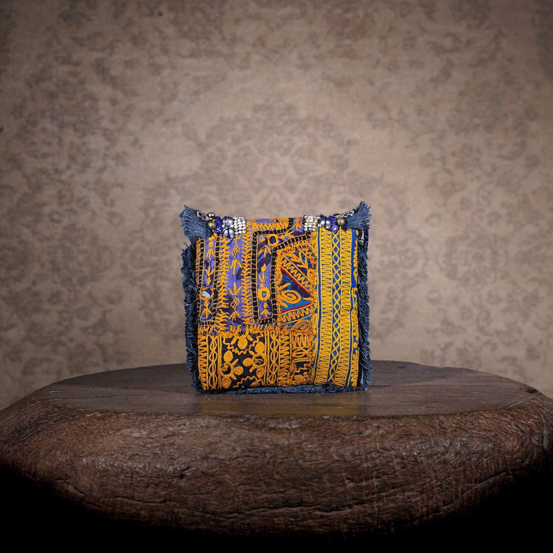 Blue Banjara Minion Clutch 030