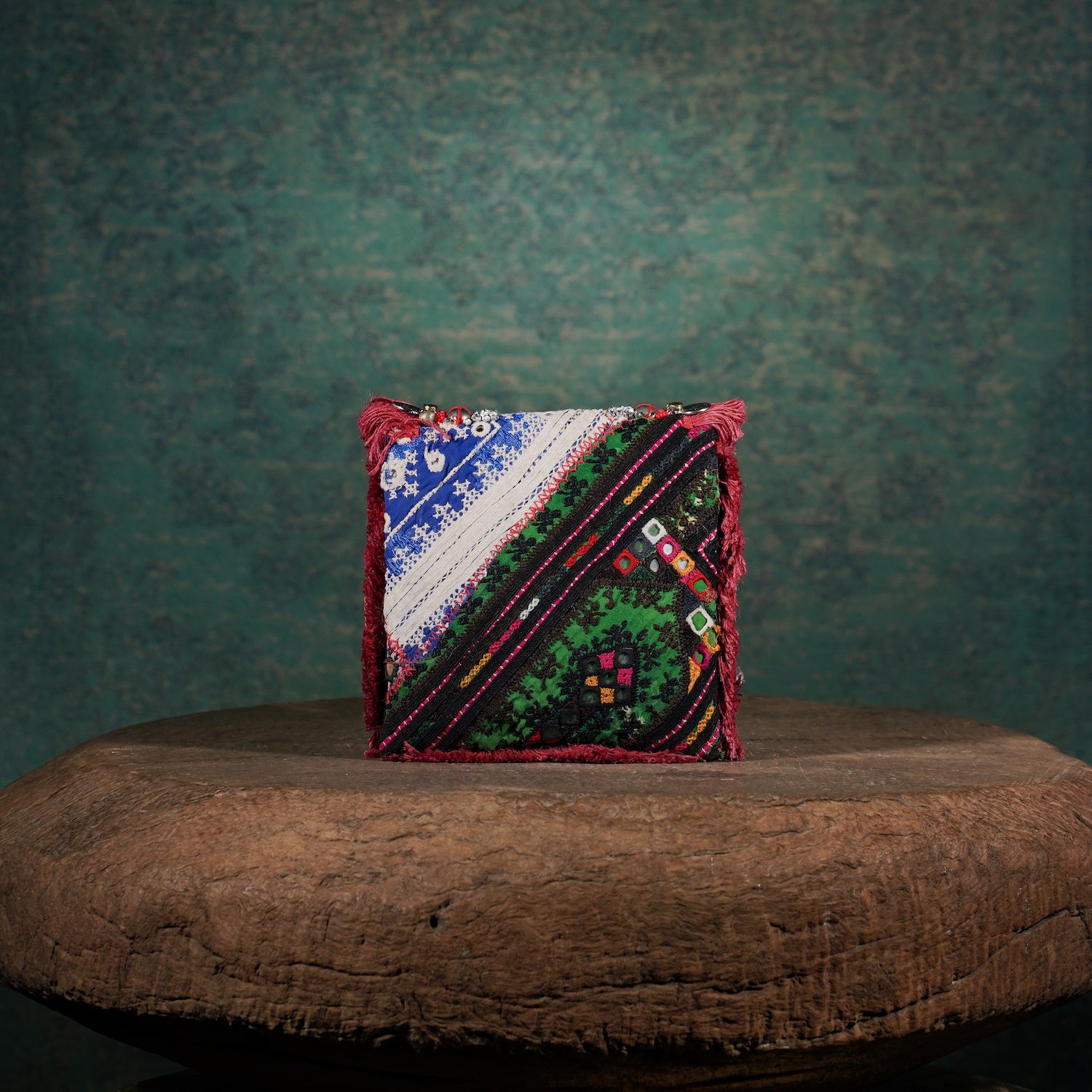 Burgundy Banjara Minion Clutch 009