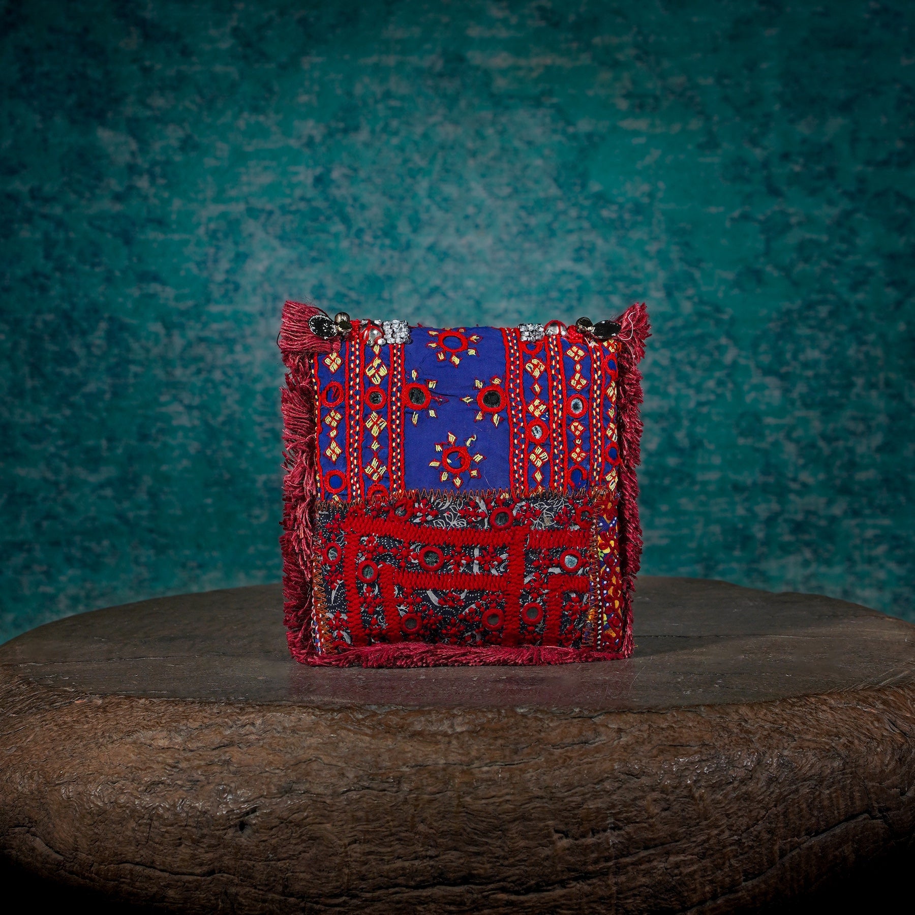 Burgundy Banjara Minion Clutch 013