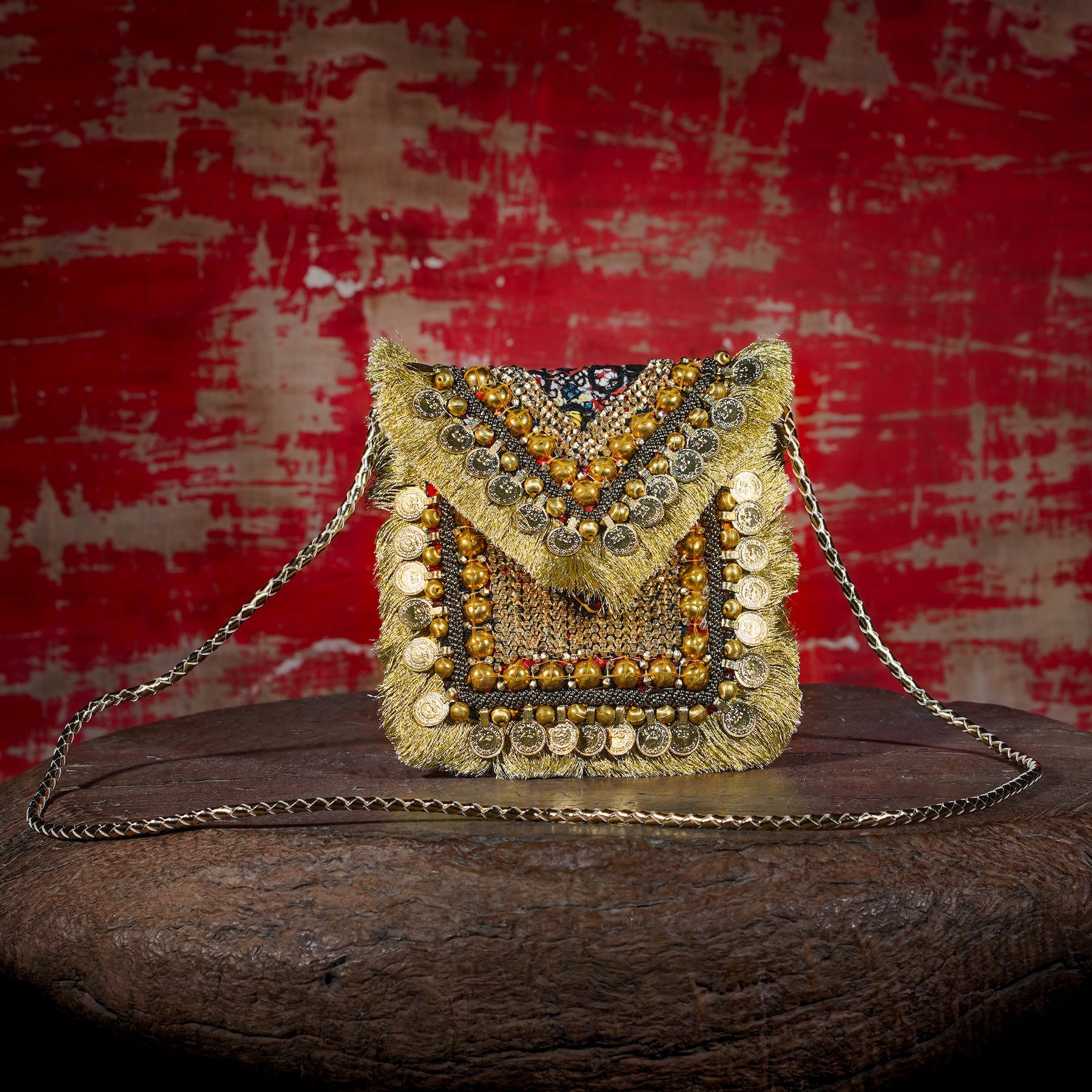 Gold Banjara Minion Clutch 019