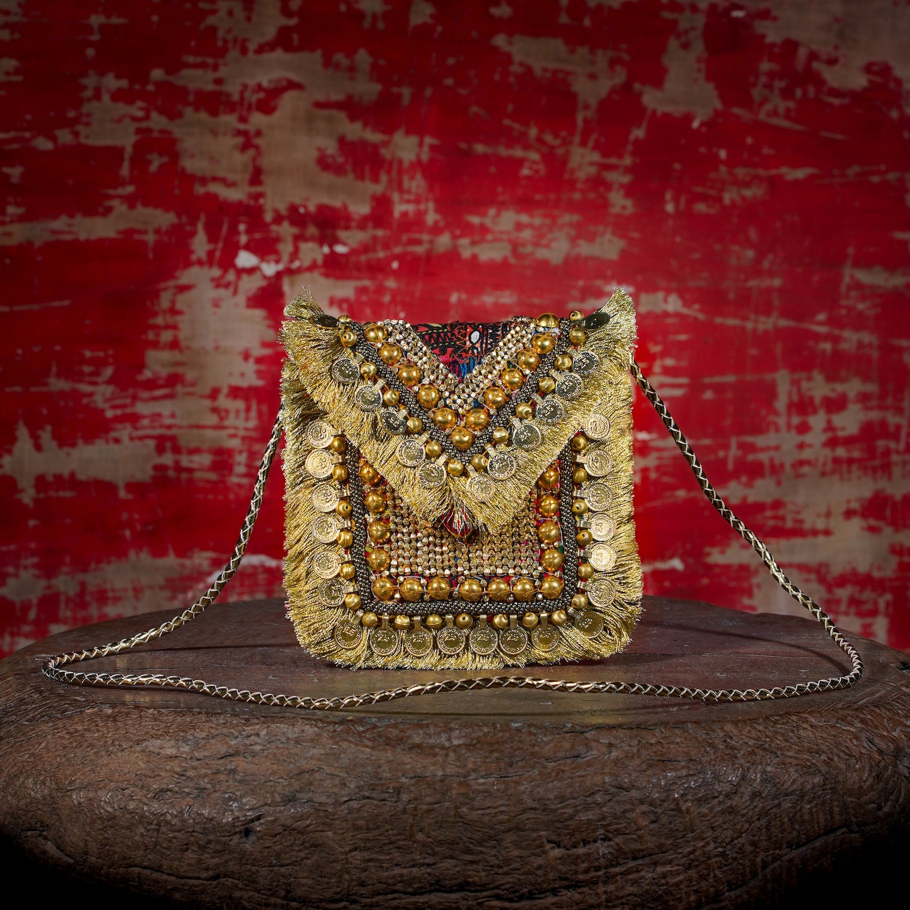 Gold Banjara Minion Clutch 020