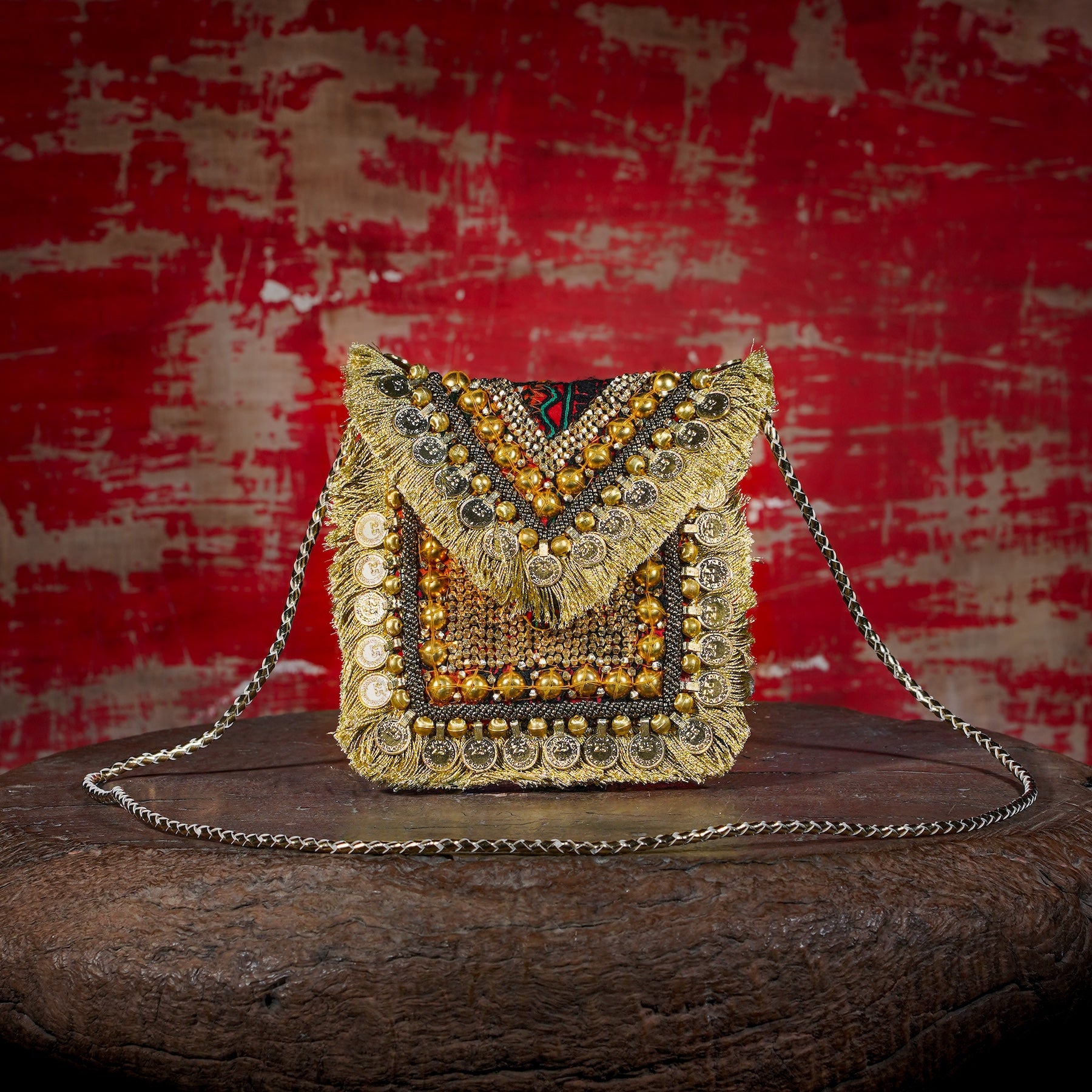 Gold Banjara Minion Clutch 026