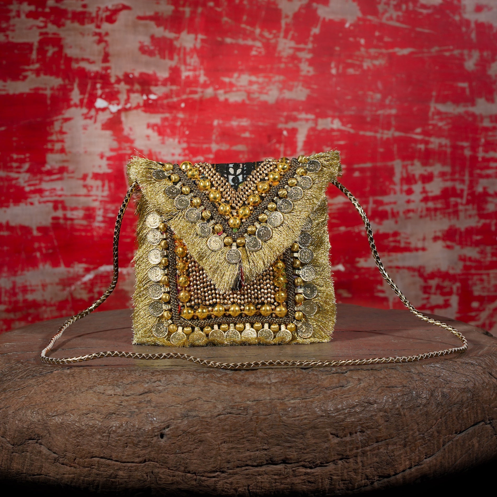Gold Banjara Minion Clutch 033