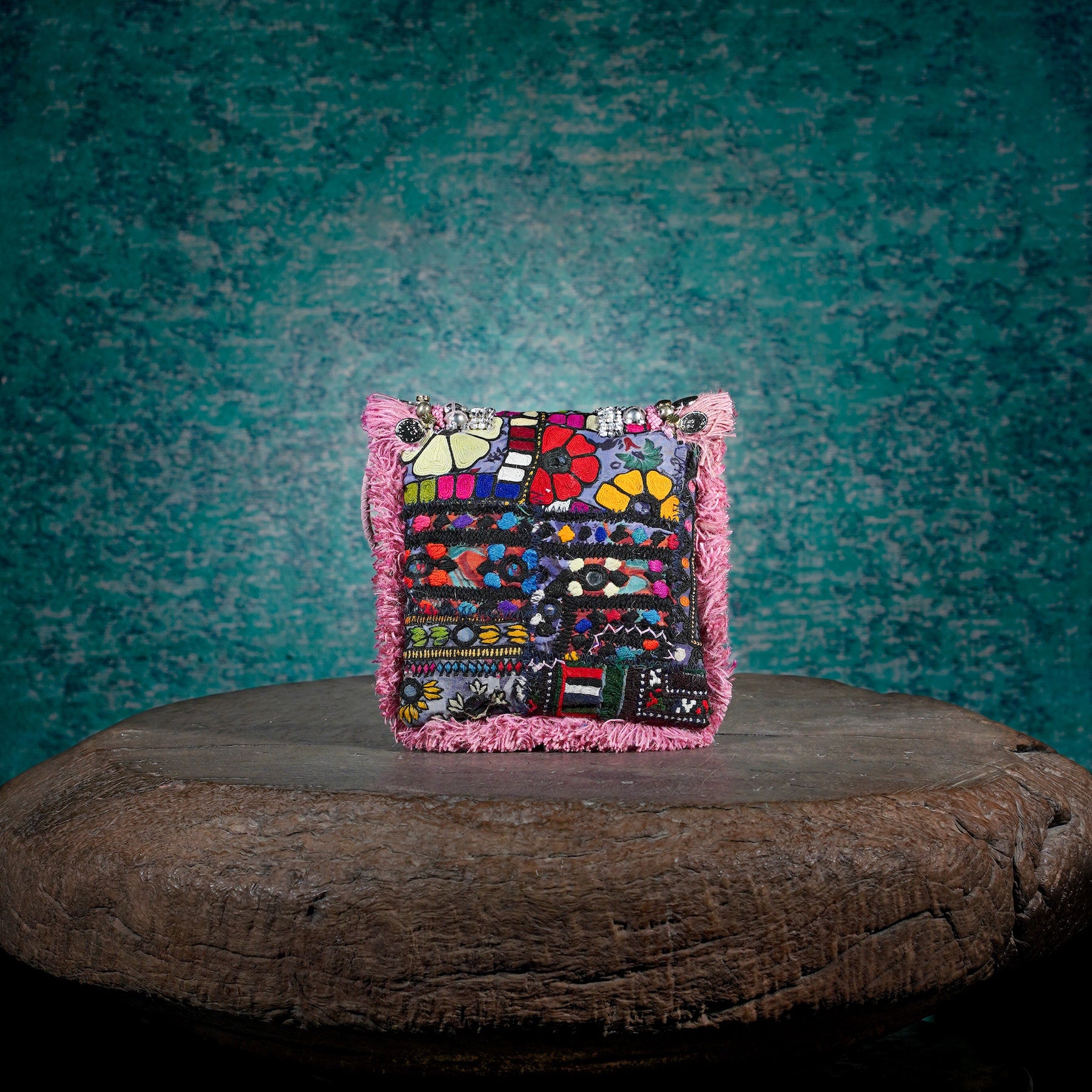 Pink Banjara Minion Clutch 014