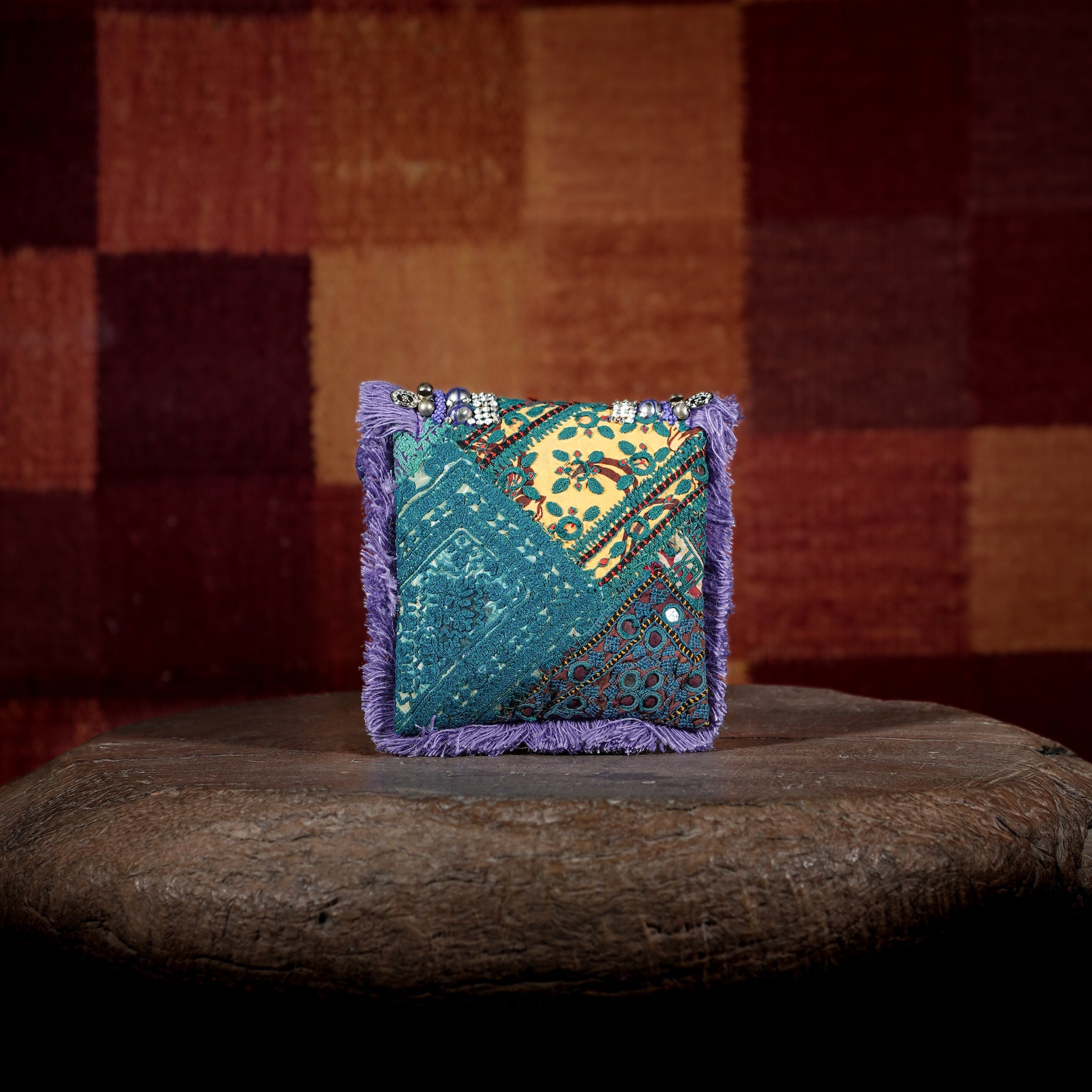 Purple Banjara Minion Clutch 001