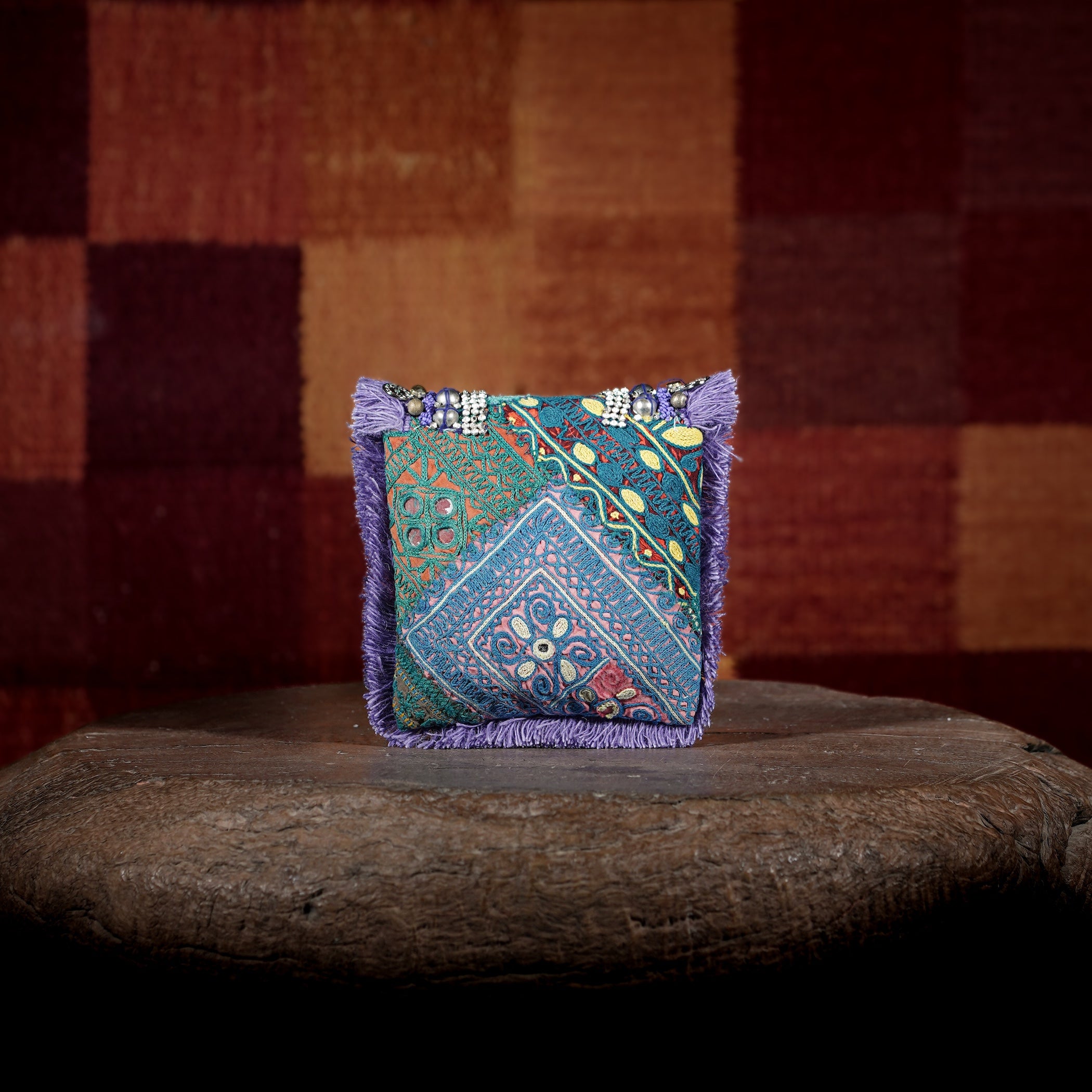 Purple Banjara Minion Clutch 004