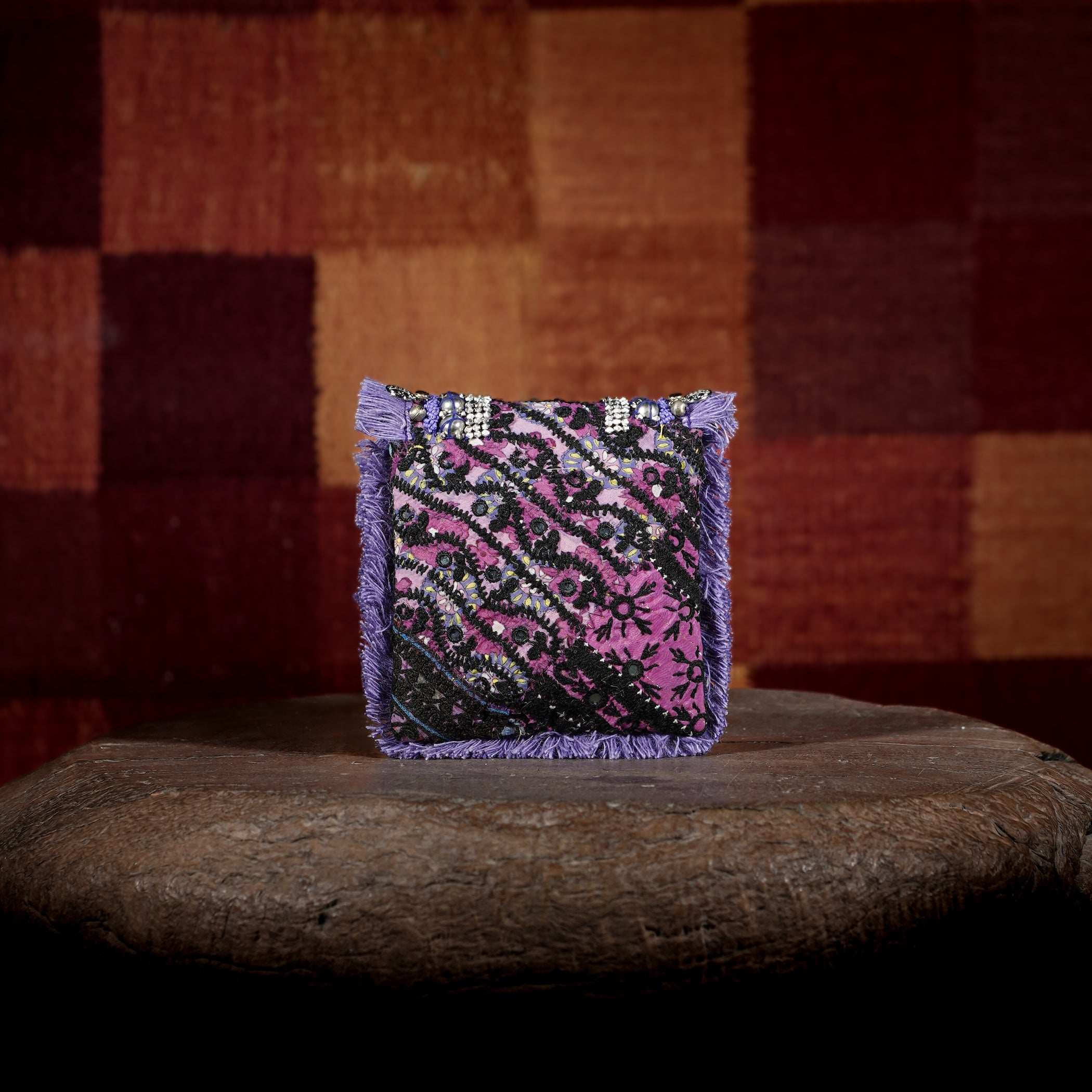 Purple Banjara Minion Clutch 005