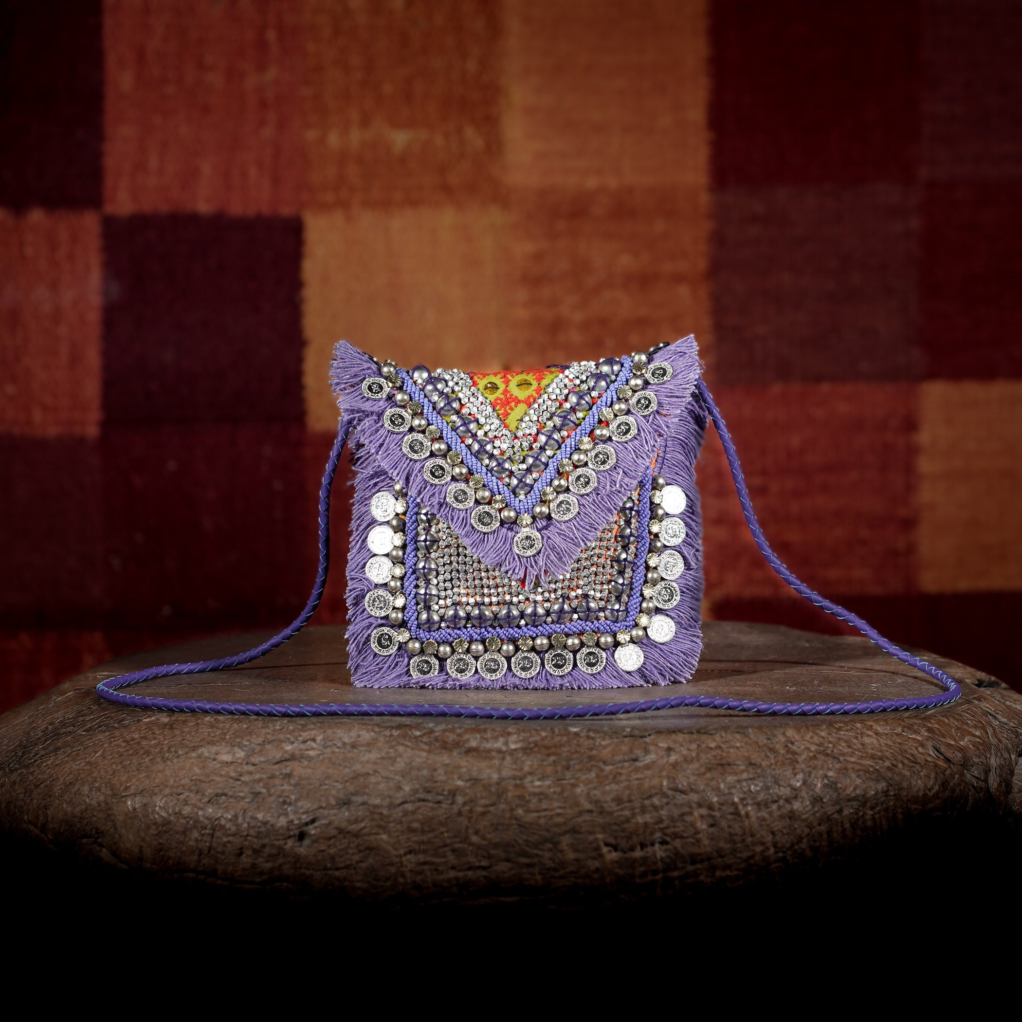 Purple Banjara Minion Clutch 008