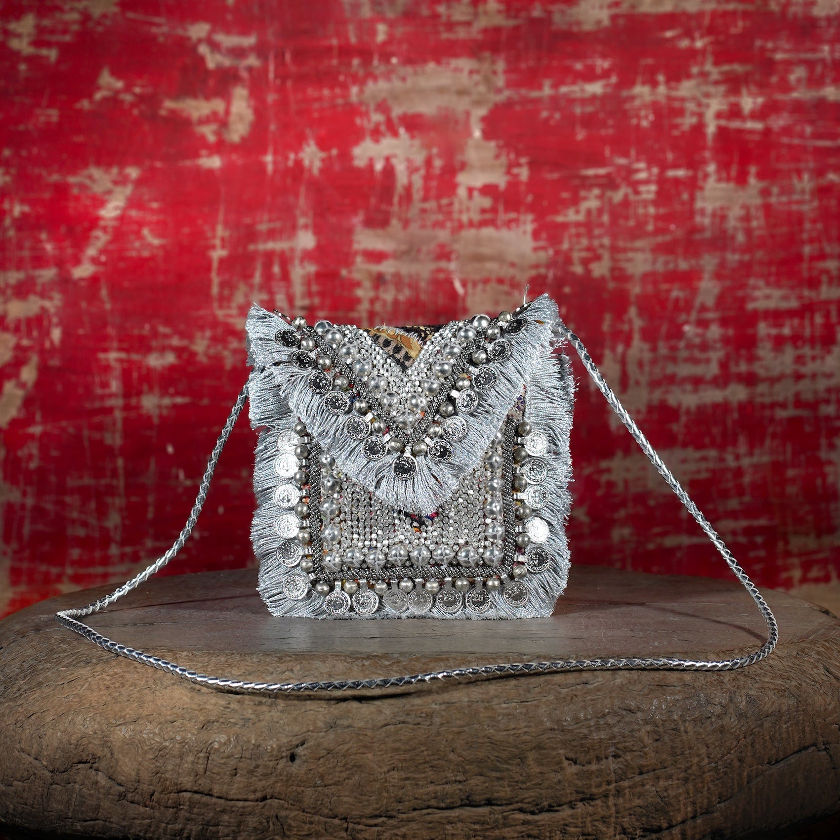 Silver Banjara Minion Clutch 020