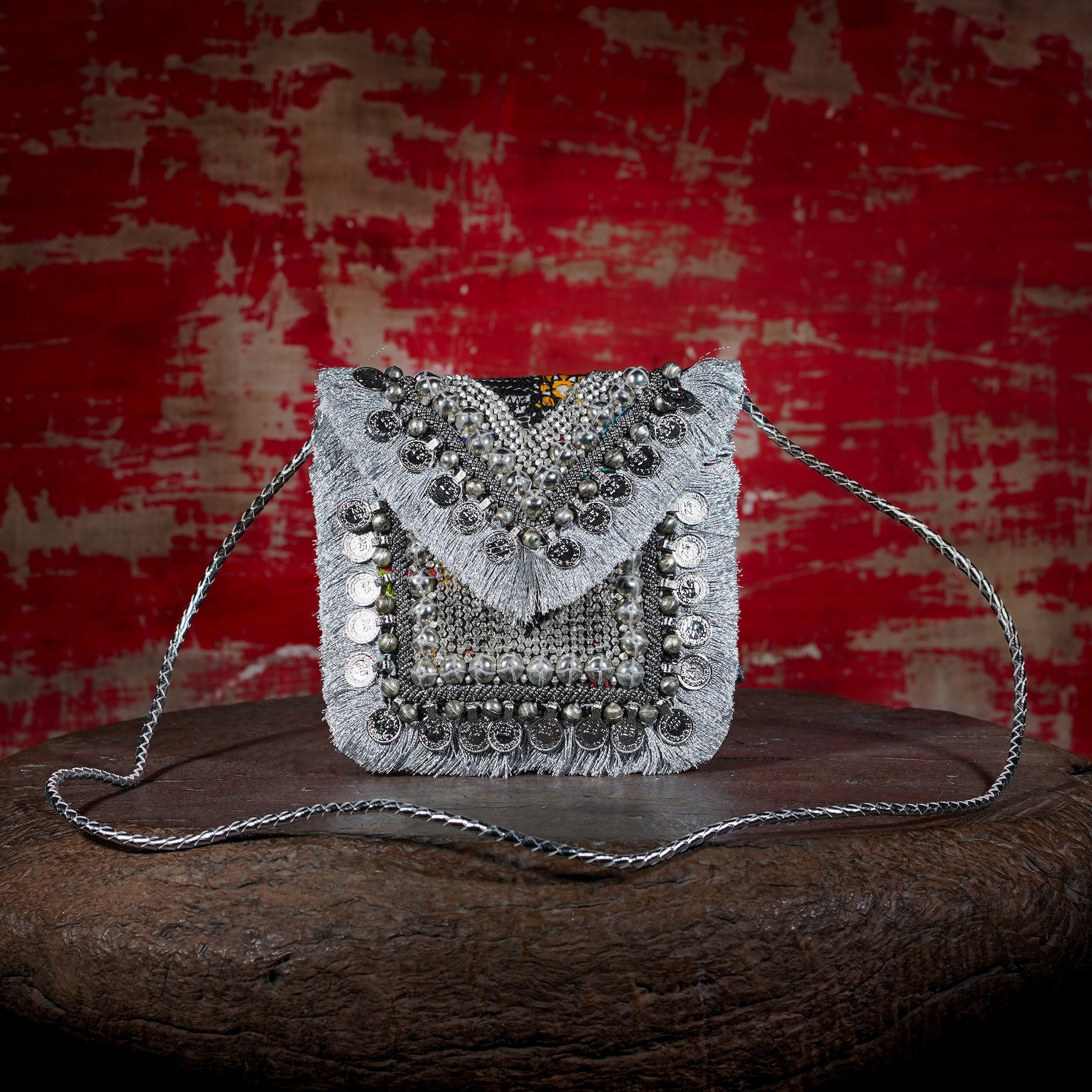 Silver Banjara Minion Clutch 027