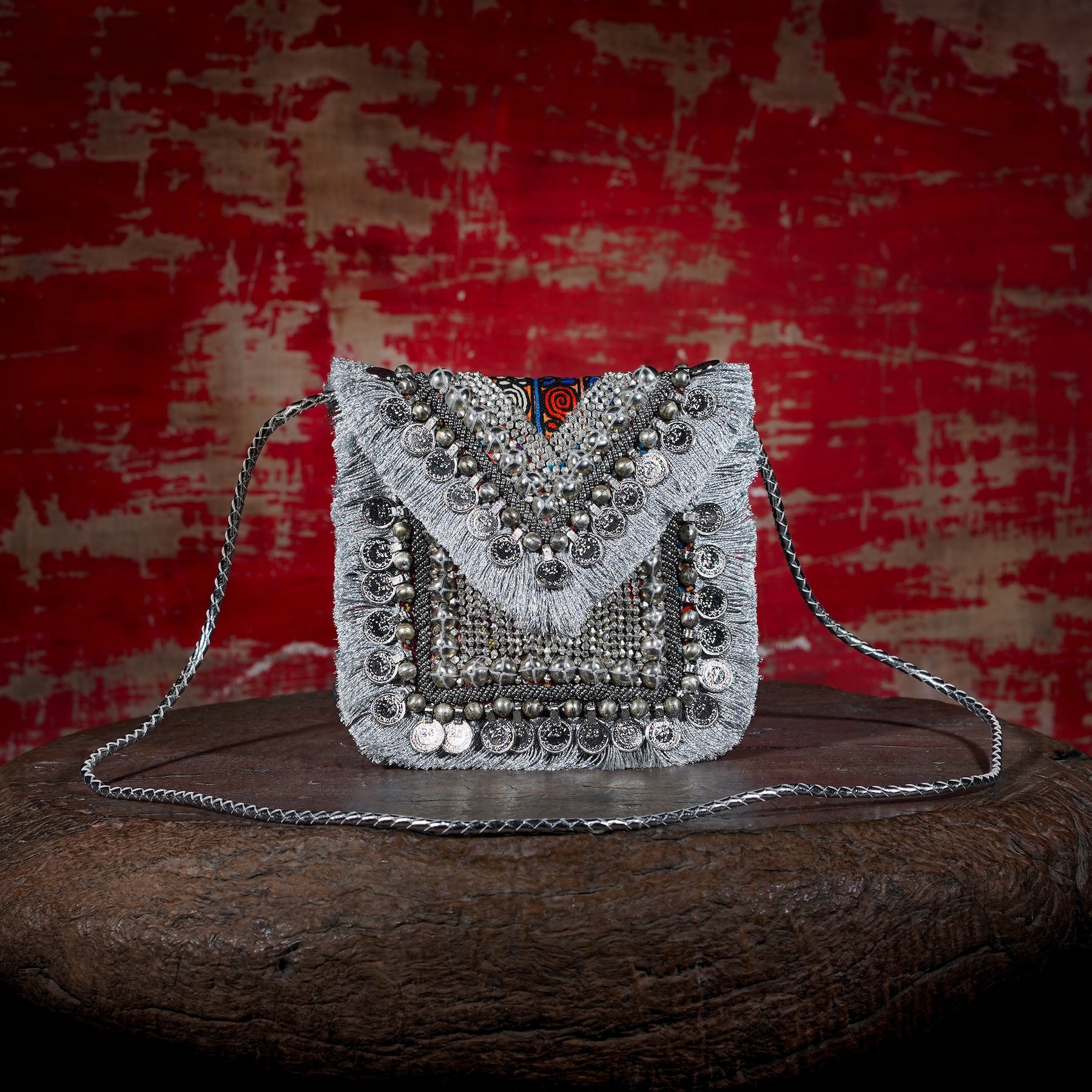 Silver Banjara Minion Clutch 028