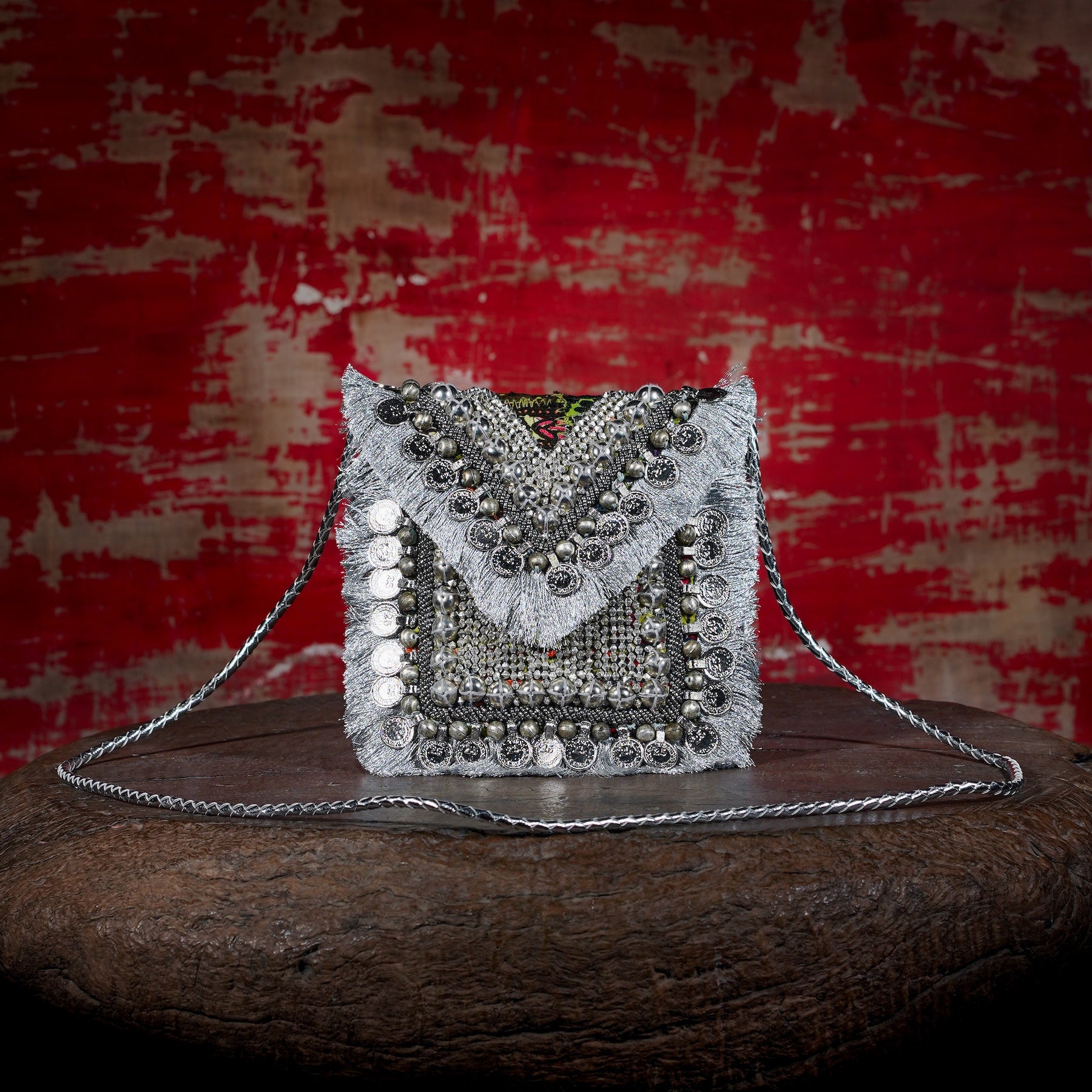 Silver Banjara Minion Clutch 030
