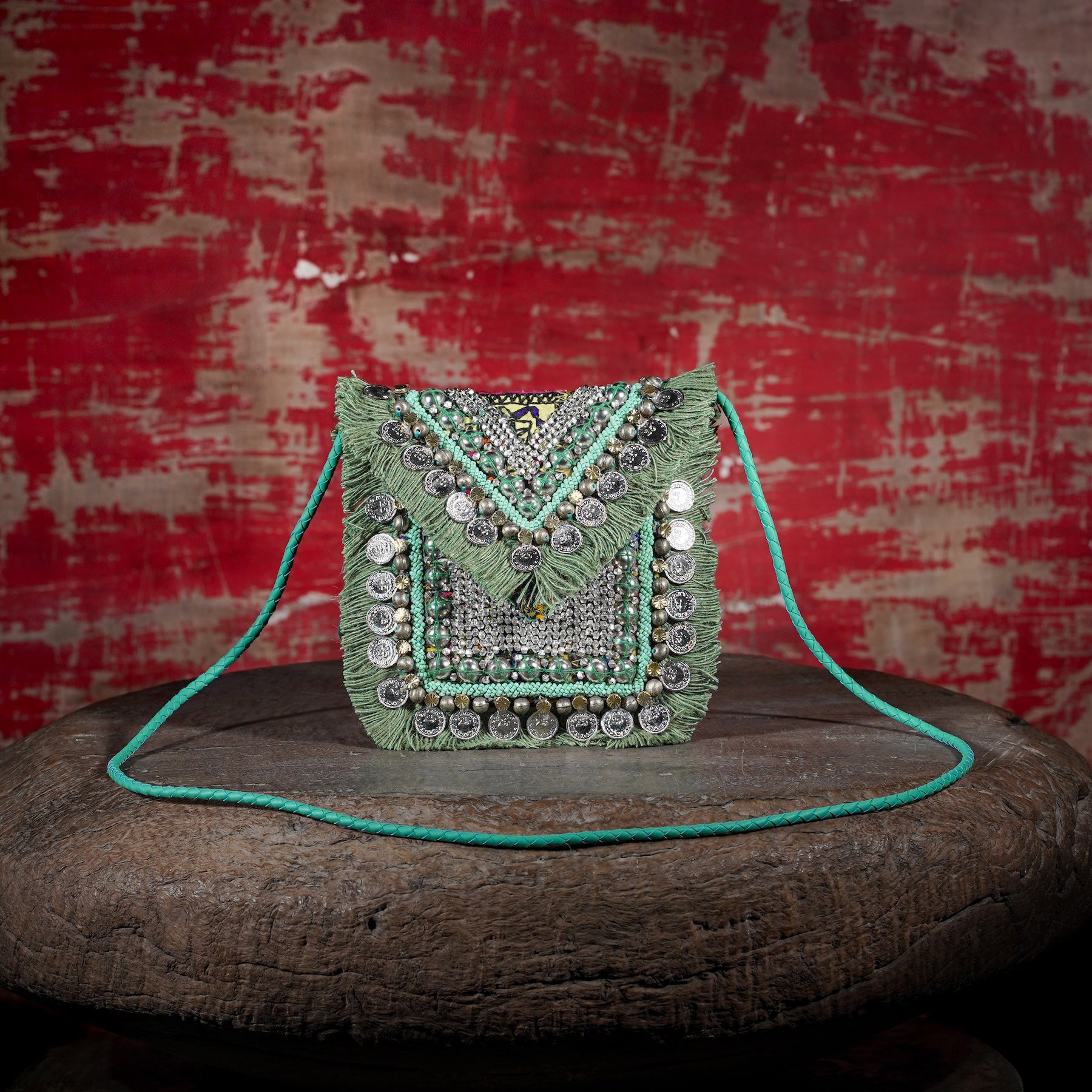 Turquoise Banjara Minion Clutch 019
