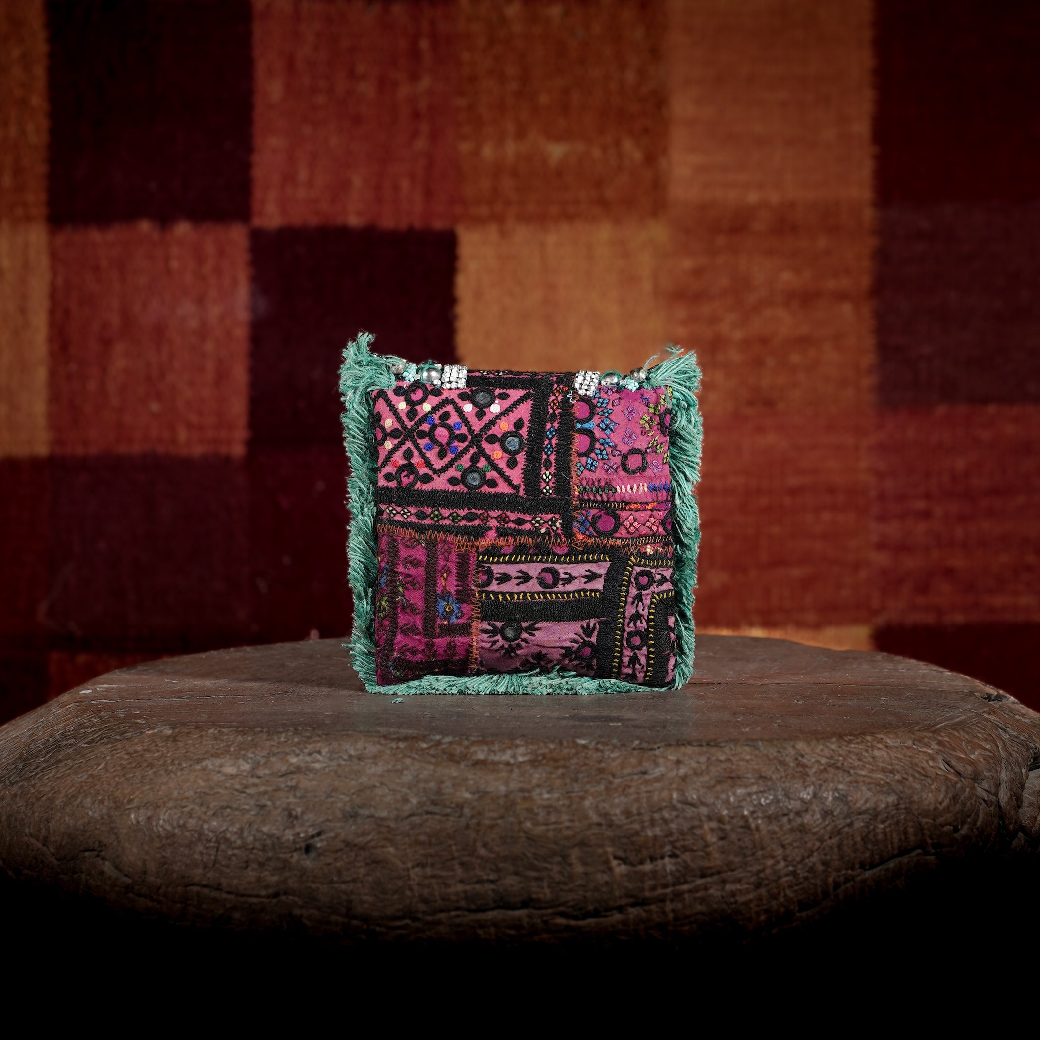 Turquoise Banjara Minion Clutch 020