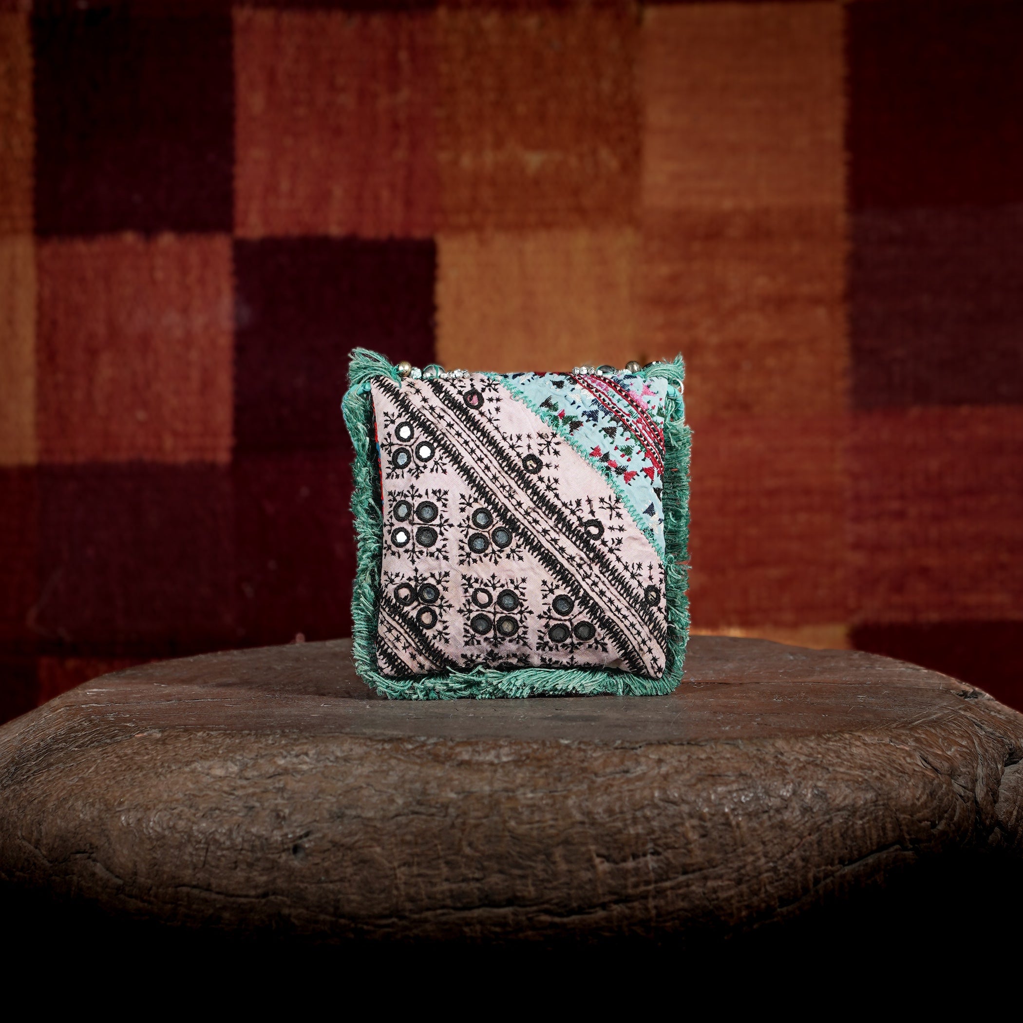 Turquoise Banjara Minion Clutch 022