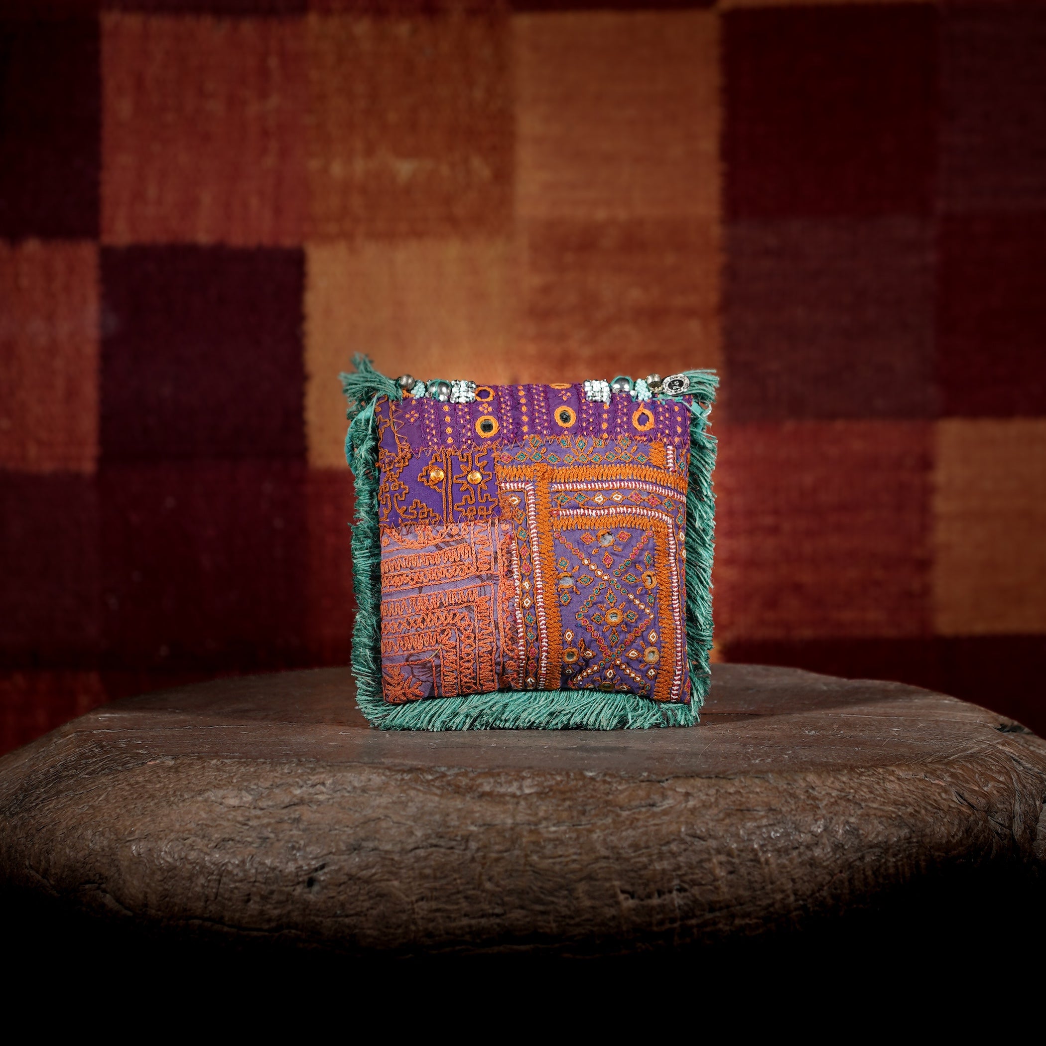 Turquoise Banjara Minion Clutch 023