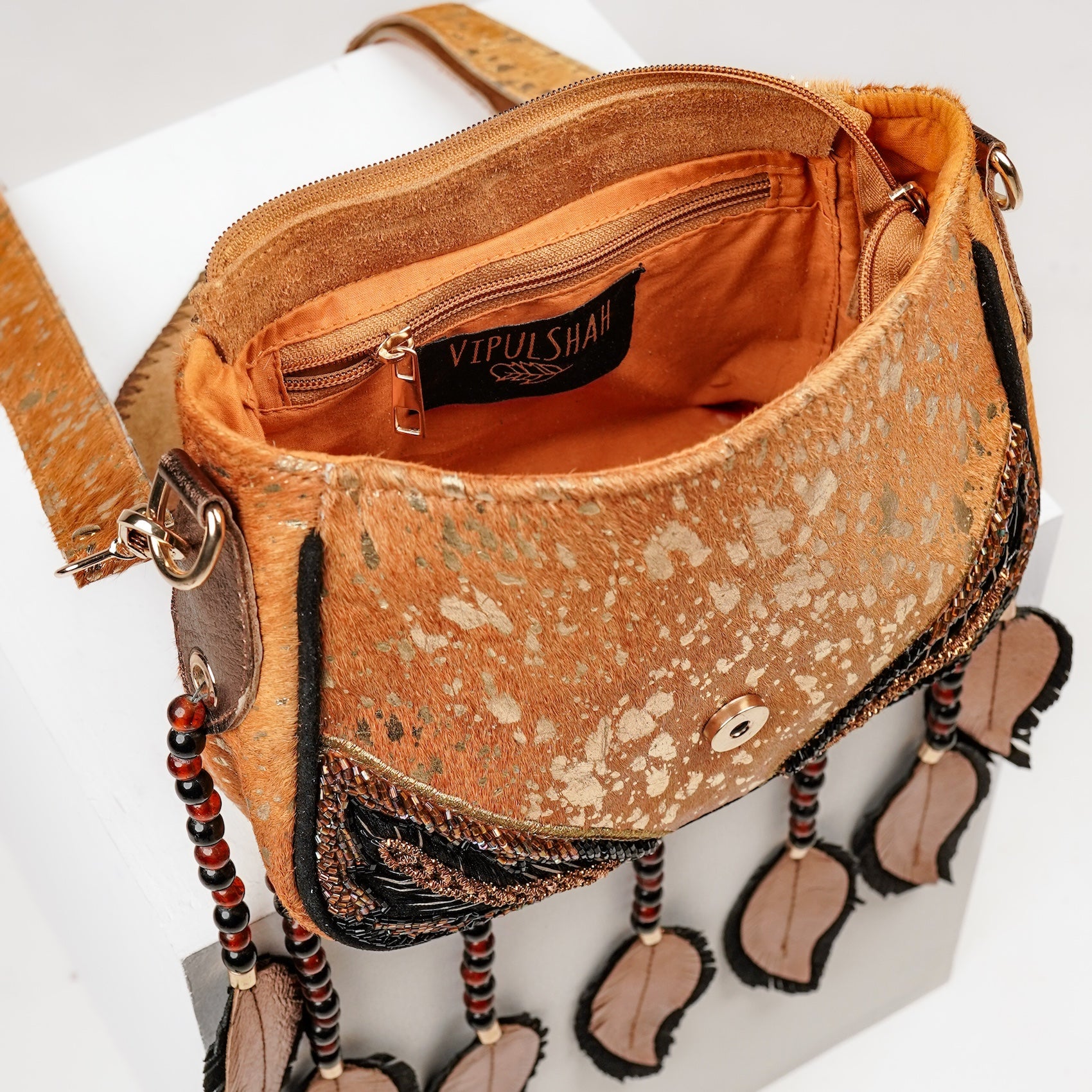 Beige Dreamcatcher Saddle Bag