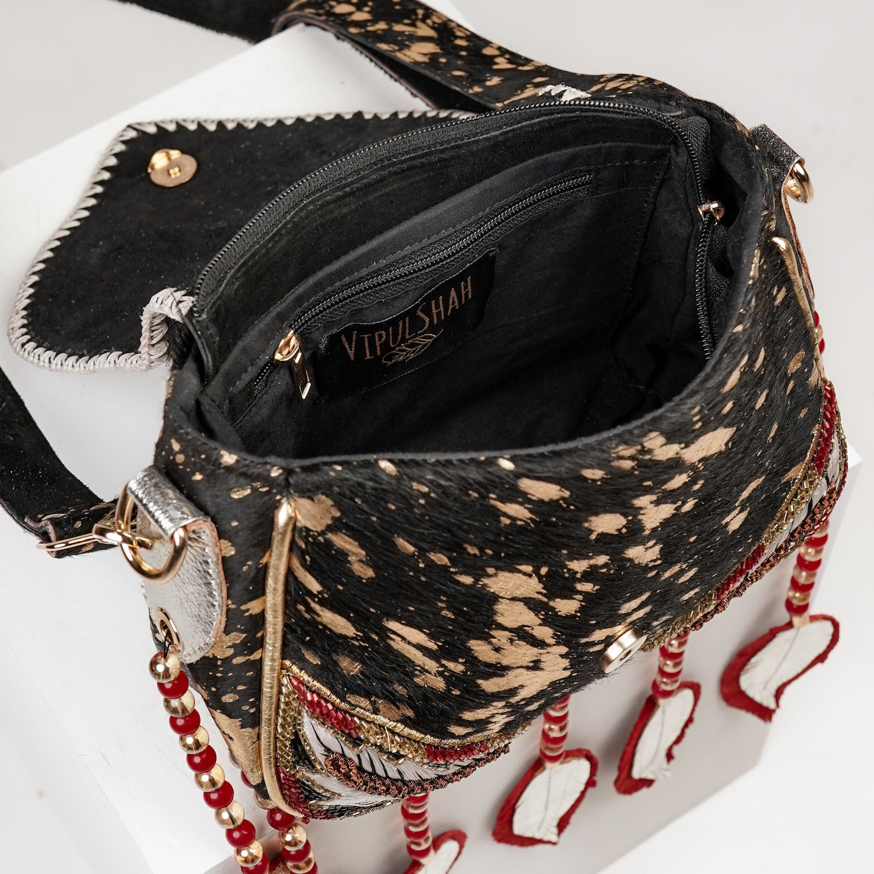 Black Dreamcatcher Saddle Bag