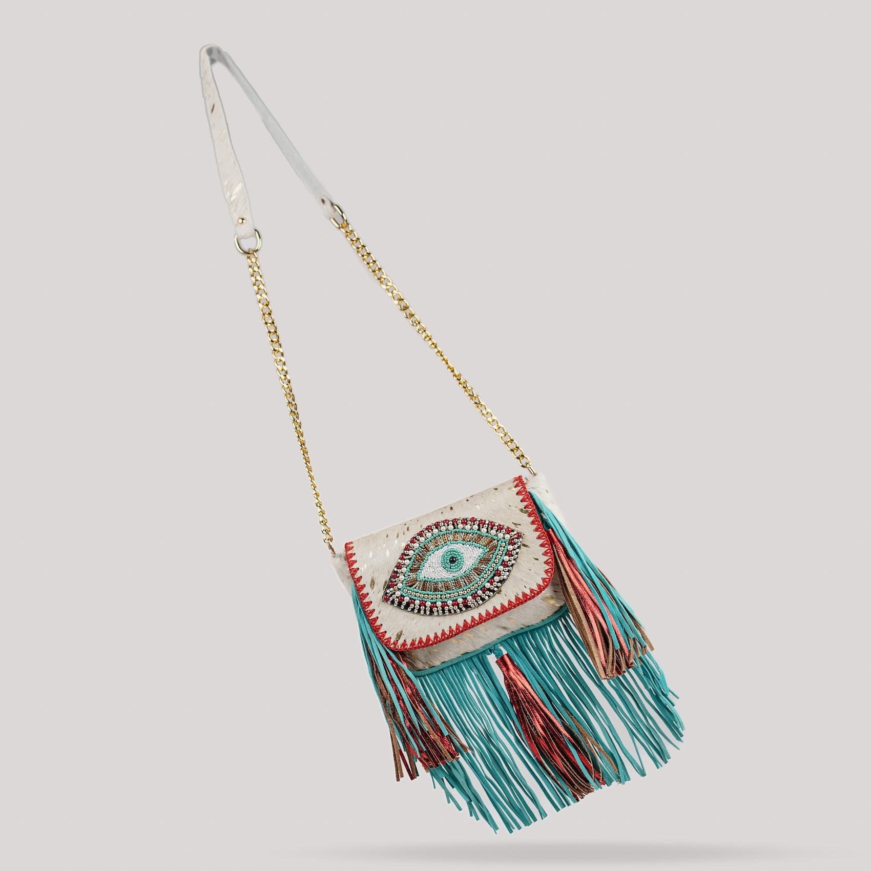 Cream Evil Eye Sling Bag