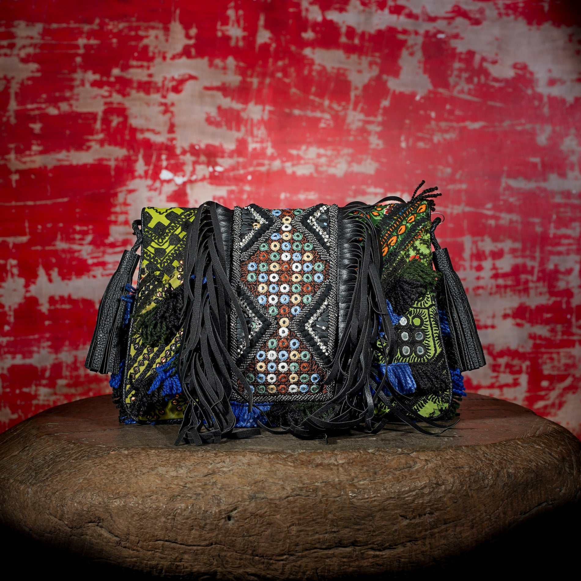 Black Fringe Clutch 006