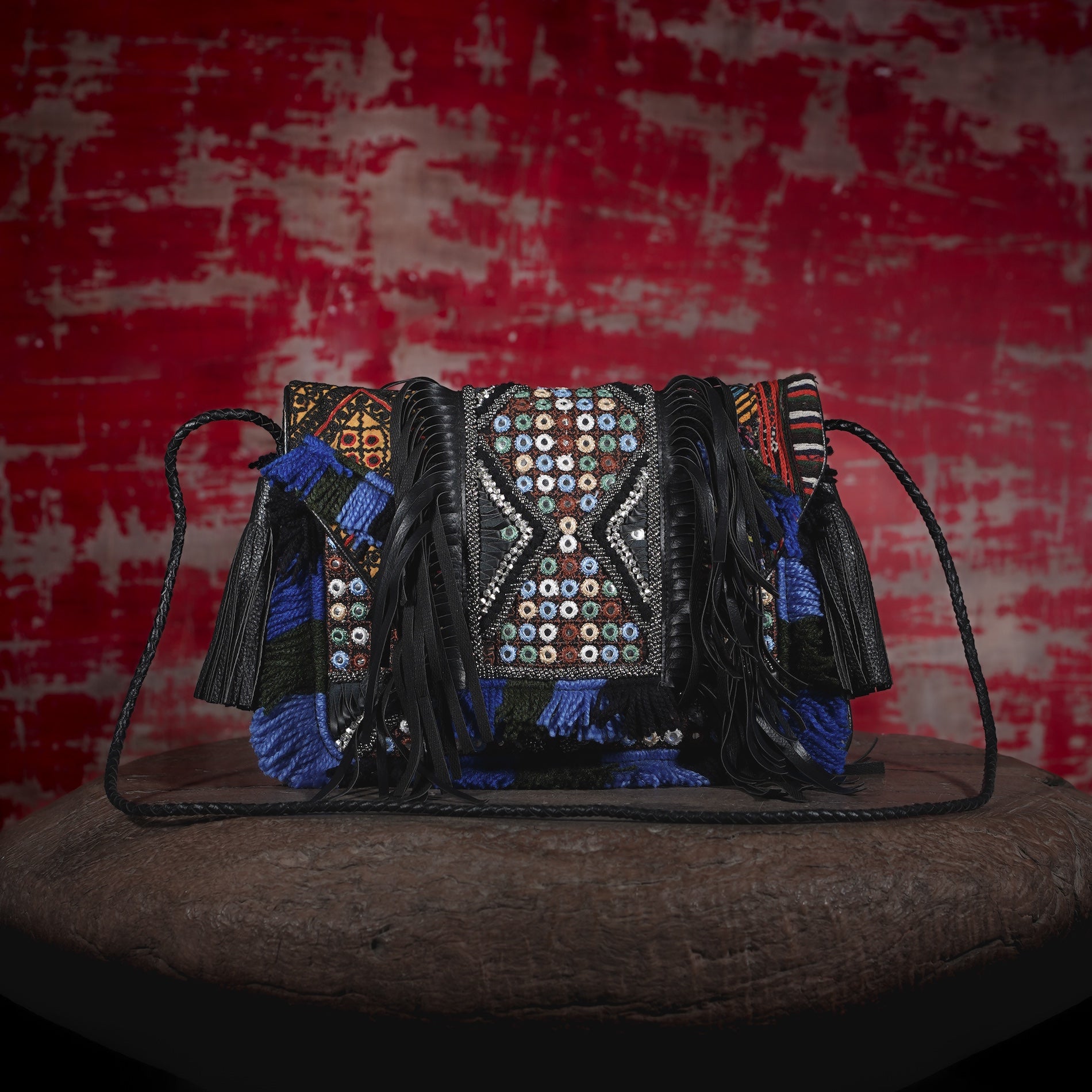 Black Fringe Clutch 011