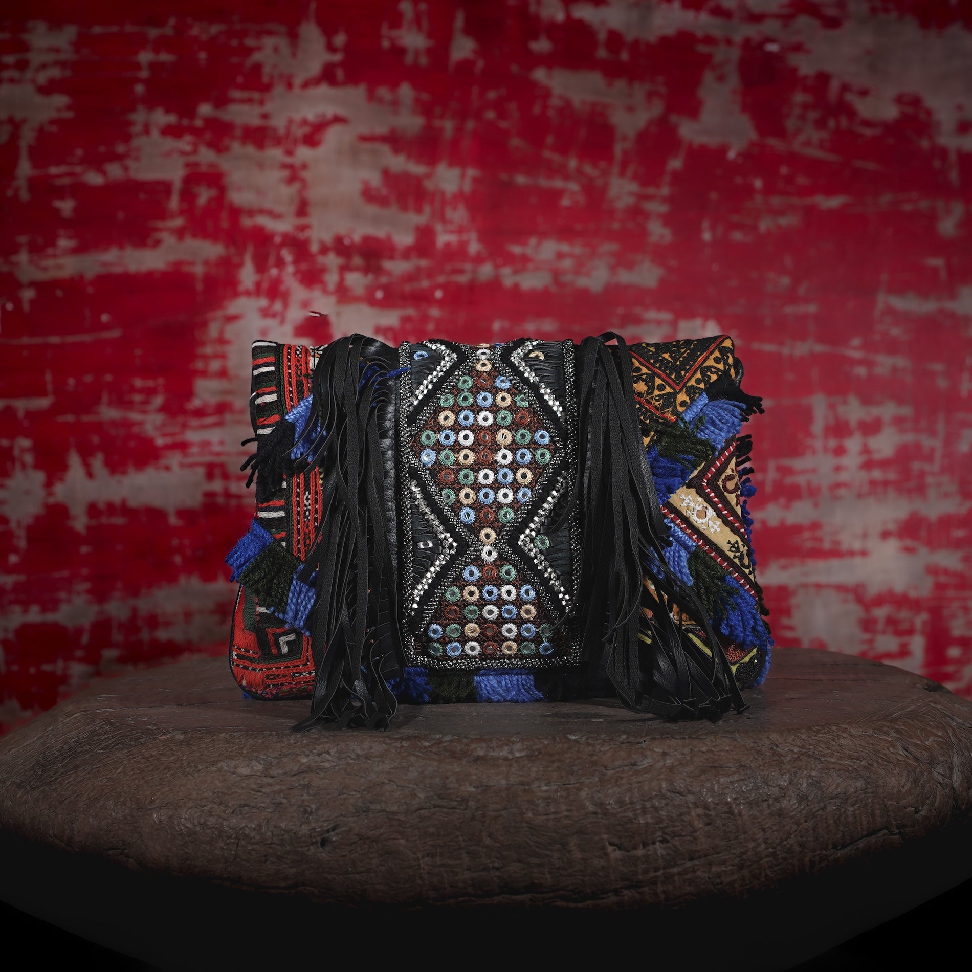 Black Fringe Clutch 011