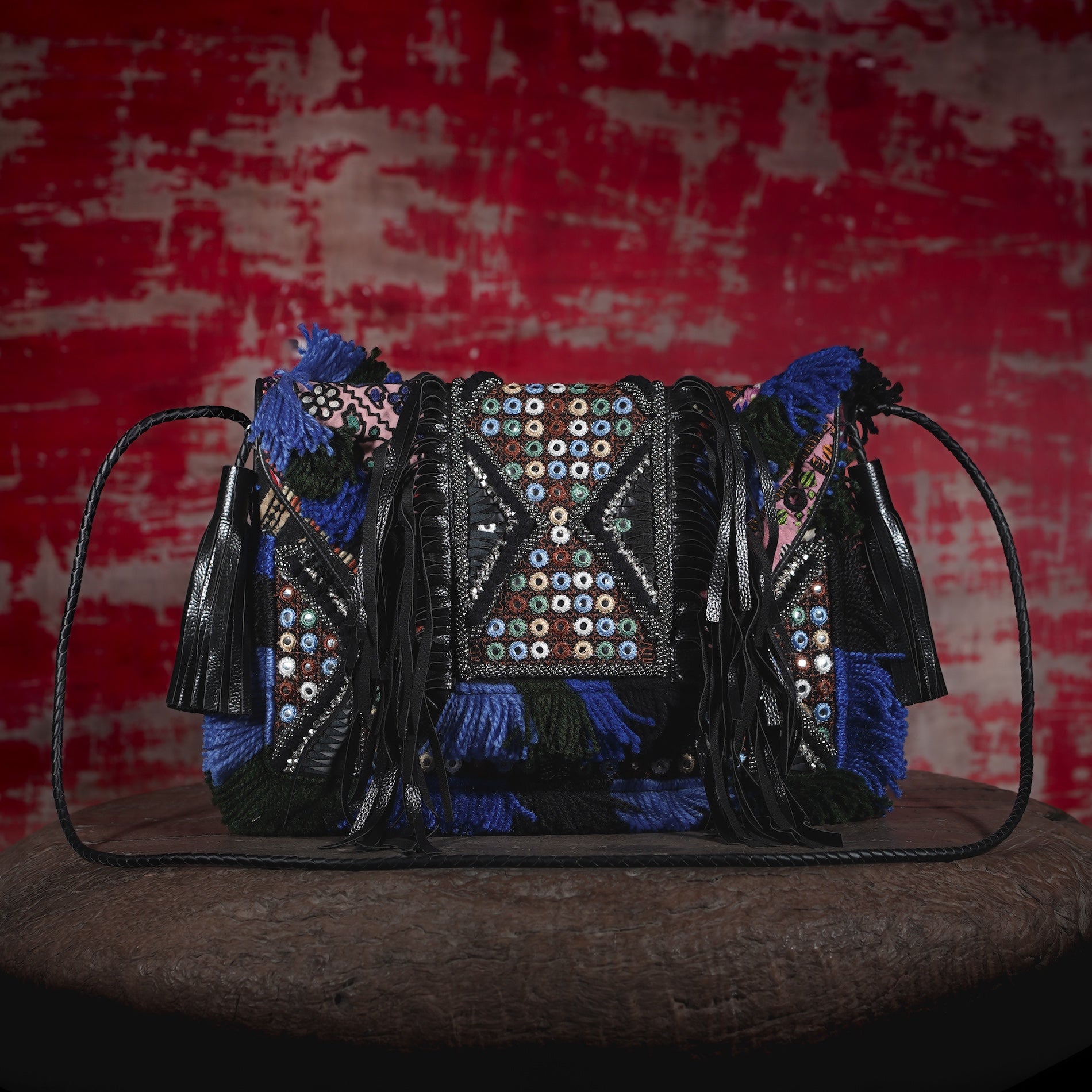 Black Fringe Clutch 012