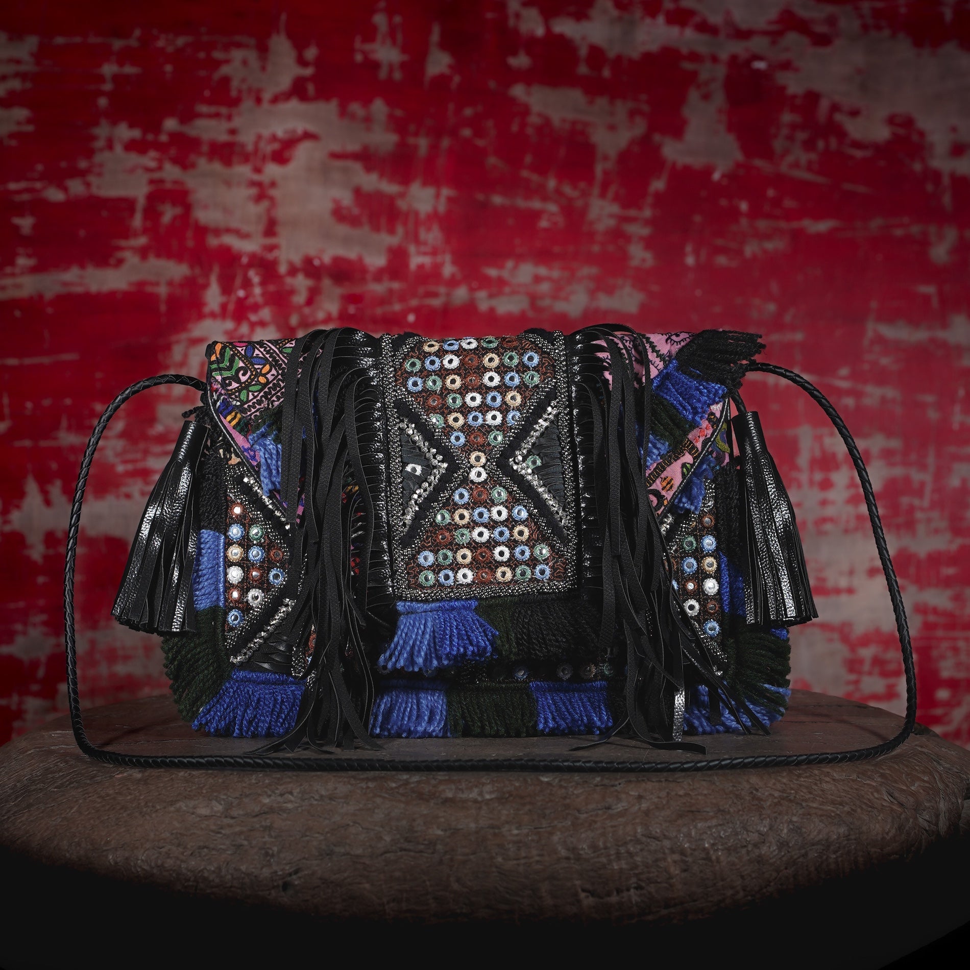 Black Fringe Clutch 013