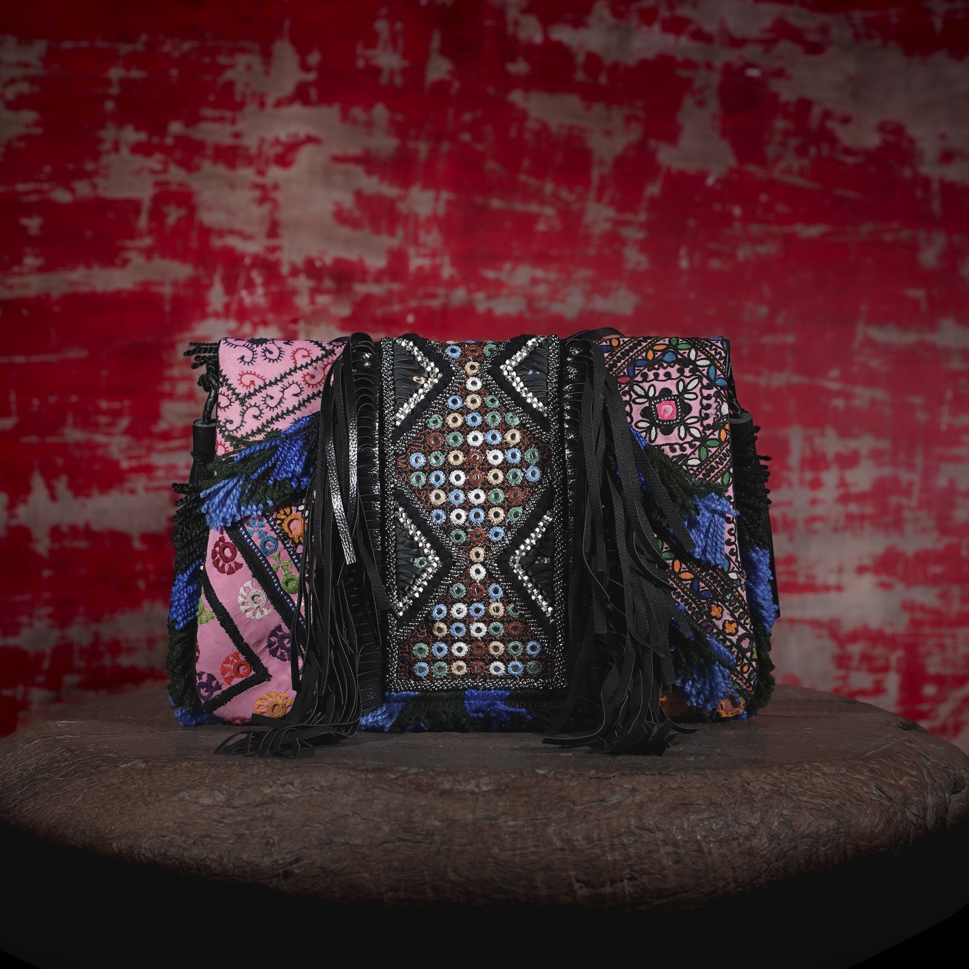 Black Fringe Clutch 013